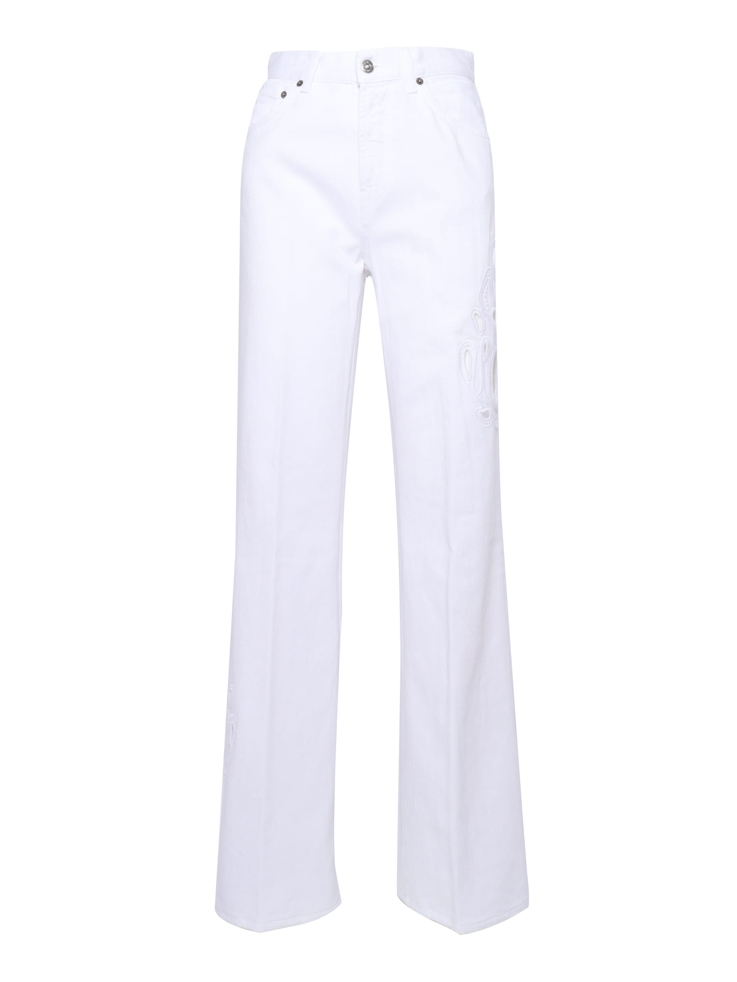 Dondup Jeans With Belt Loops In White