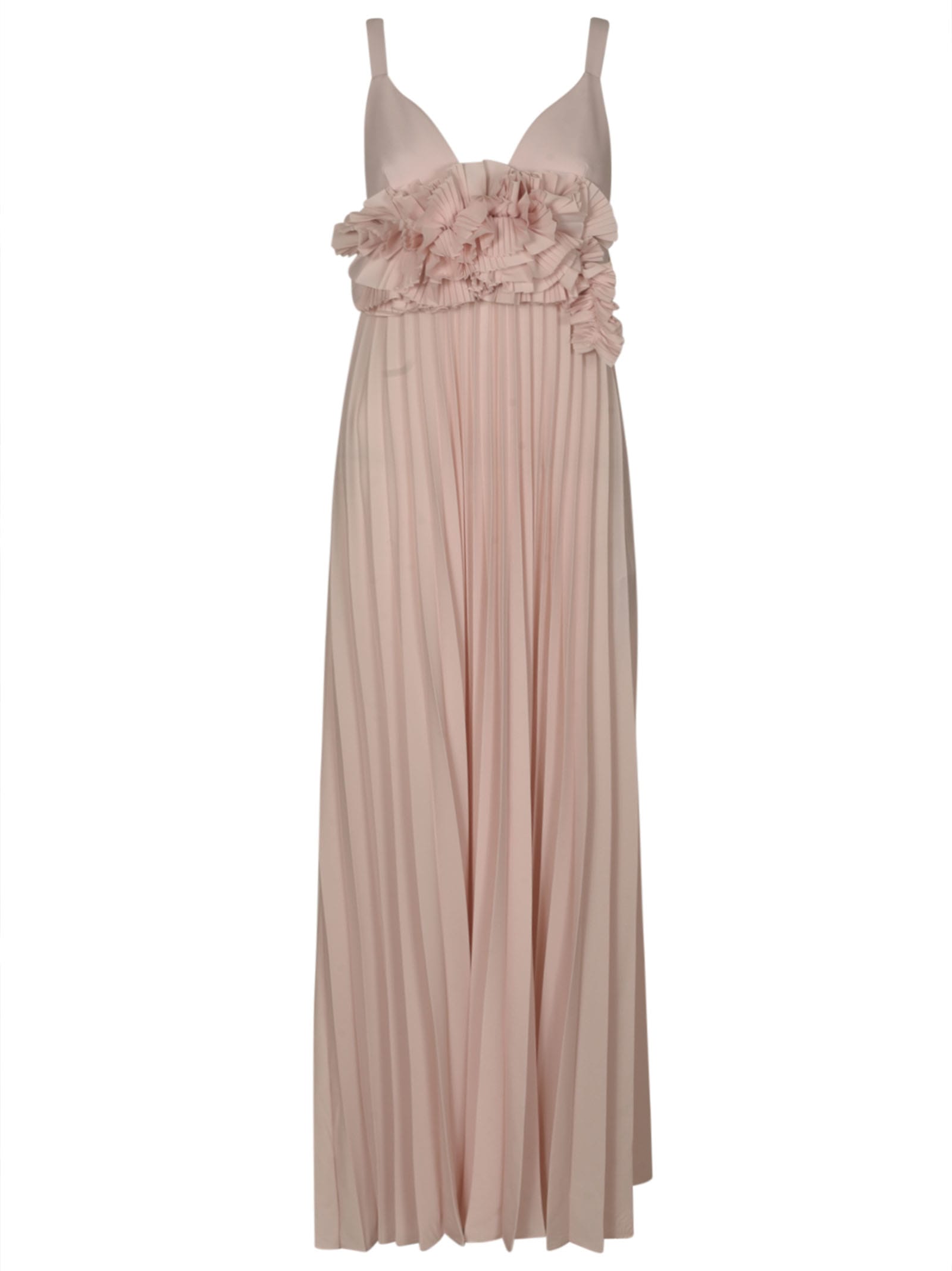 P.a.r.o.s.h Pleated Long Dress In Pink