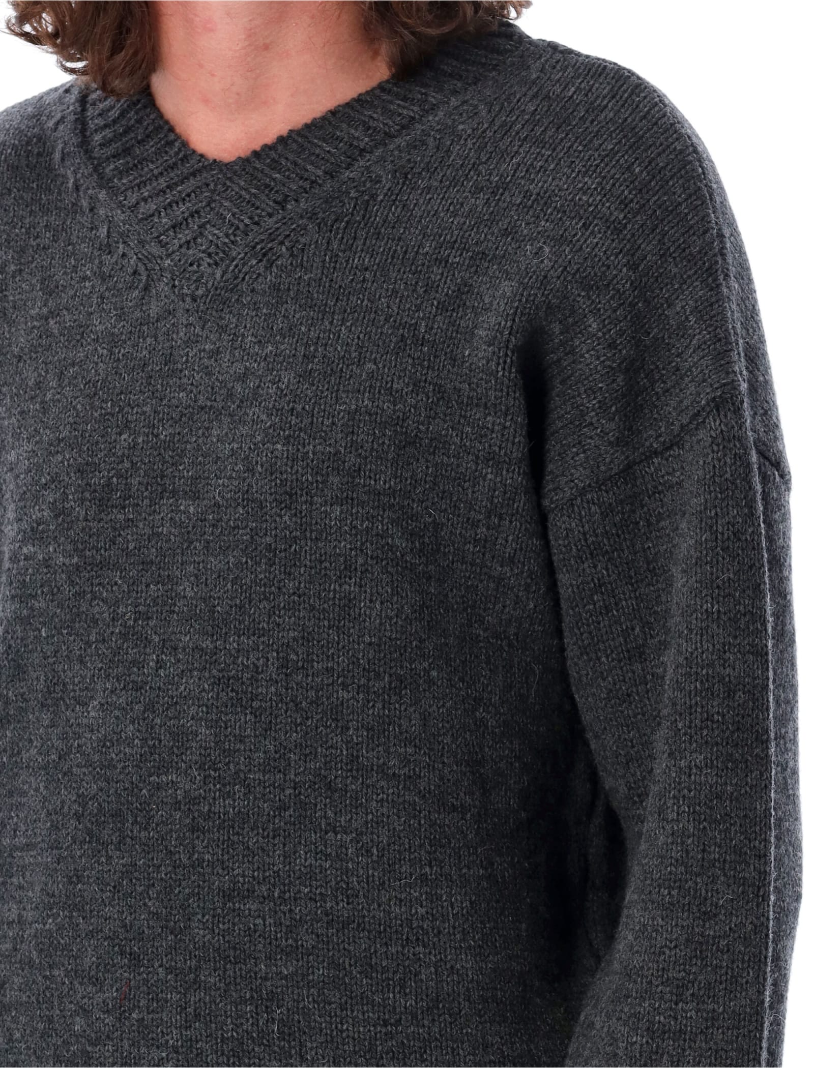 Shop Our Legacy V-neck Sweater In Ash Melange