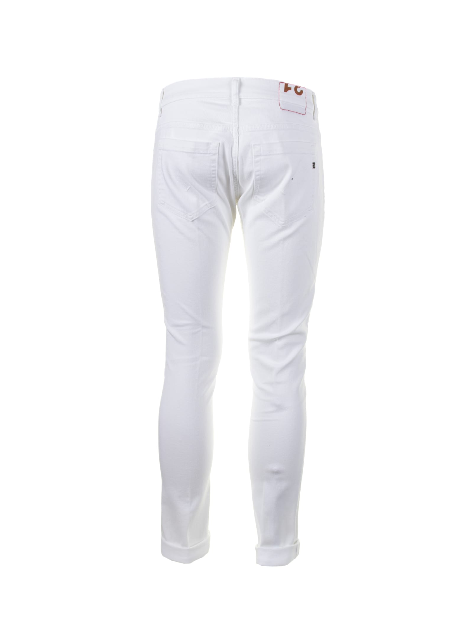 Shop Dondup Jeans In White Denim In Bianco