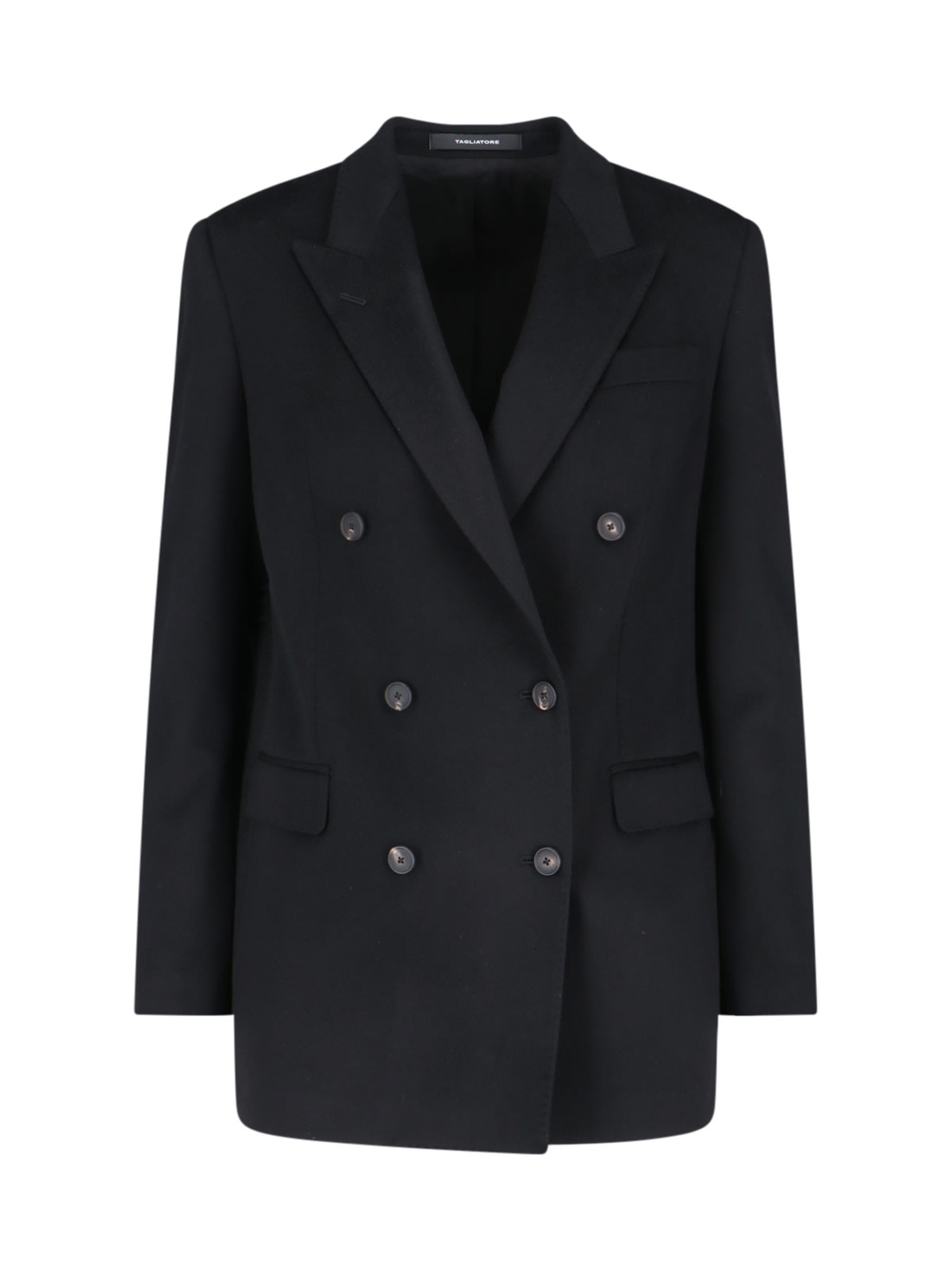 Shop Tagliatore Double-breasted Blazer In Black