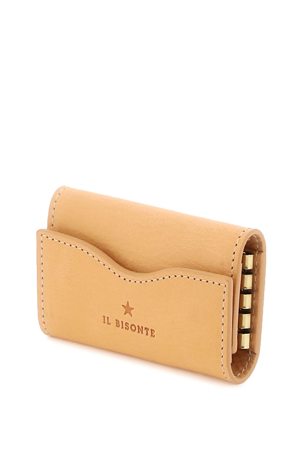 Shop Il Bisonte Leather Key Holder In Naturale (beige)