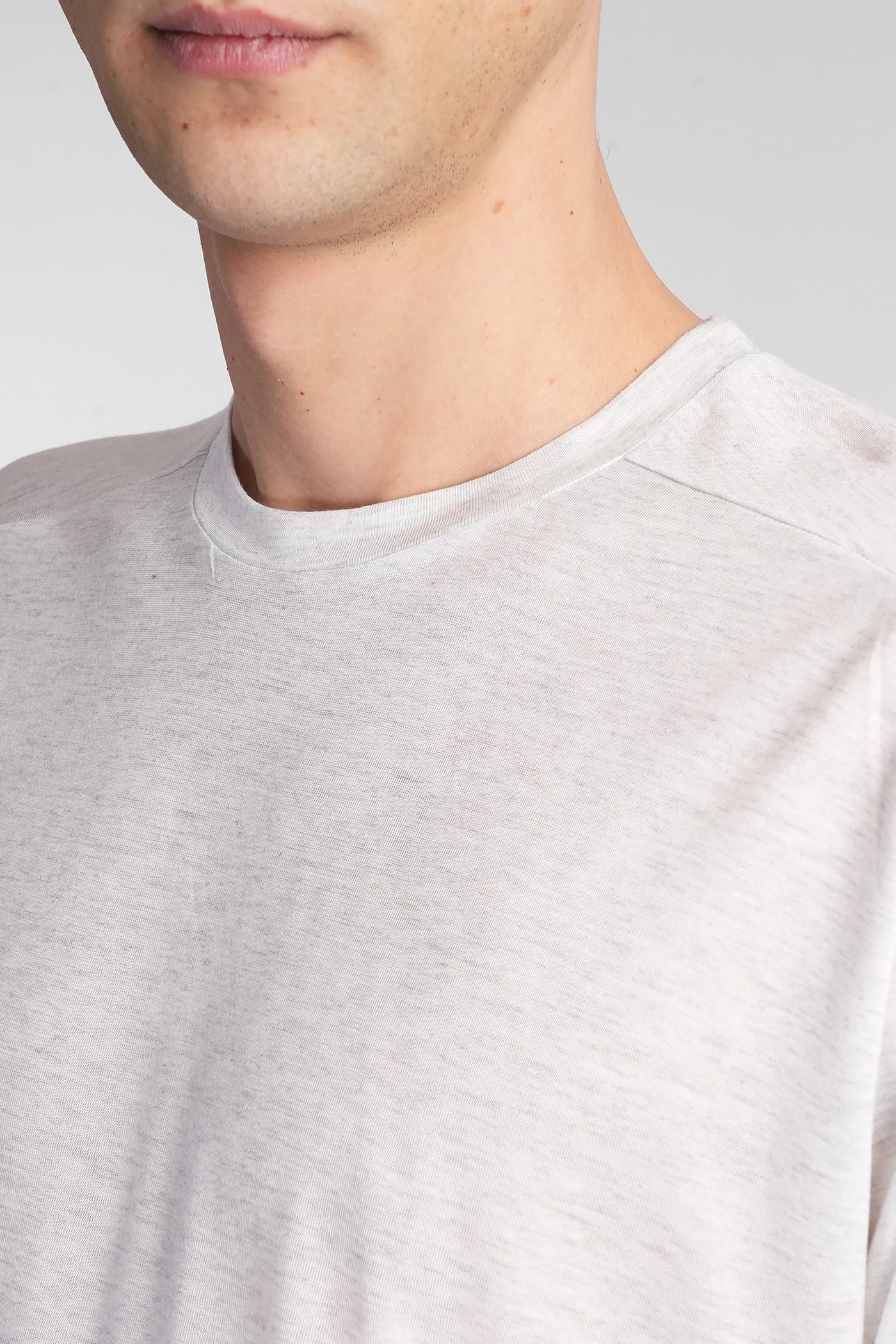 Paura Leyla T-shirt In Grey Cotton In Grey