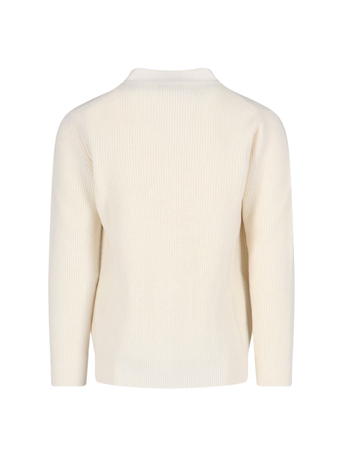 Ballantyne Ribbed Cardigan In Neutral