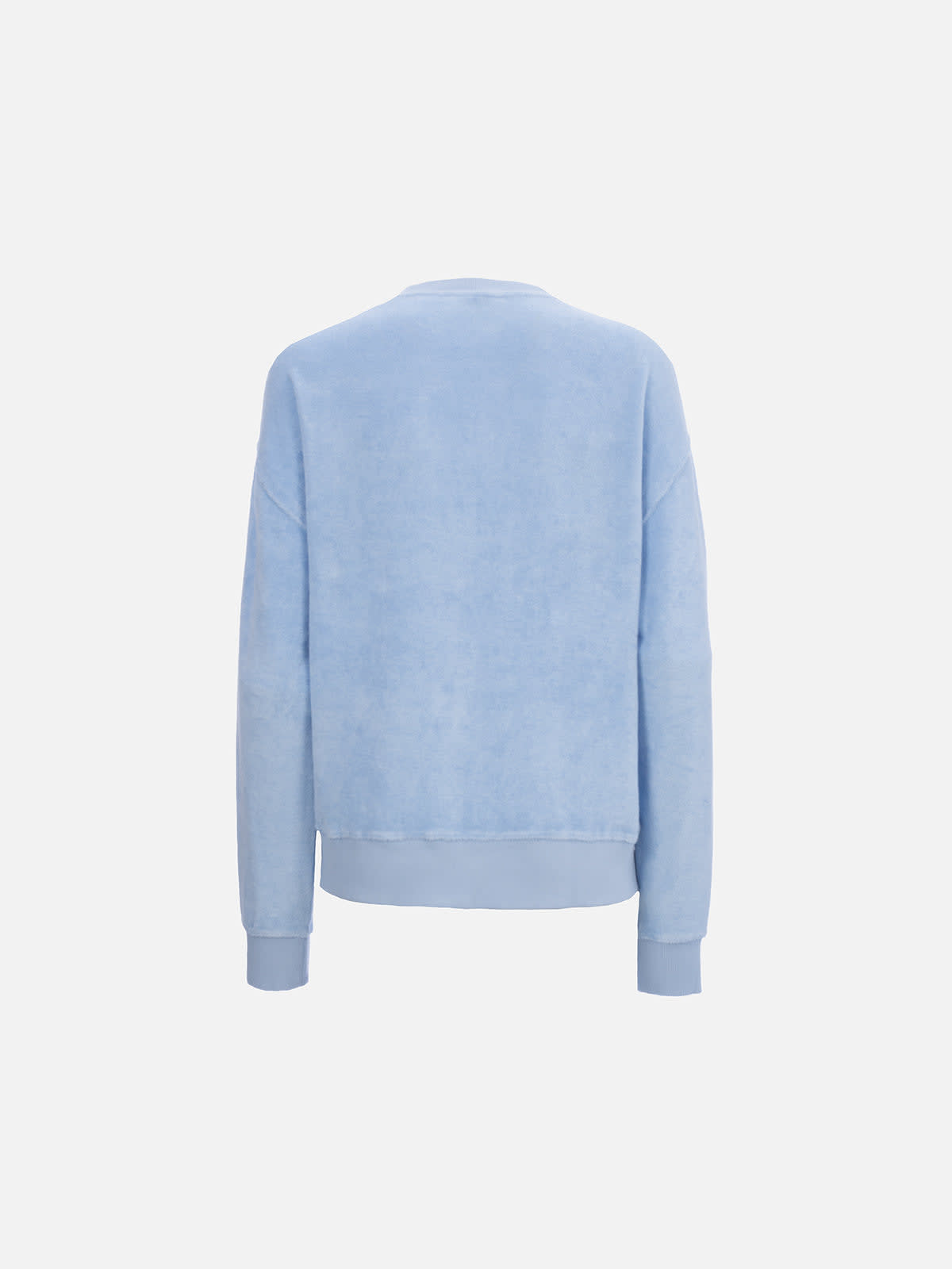 Mc2 Saint Barth Woman Light Blue Terry Cotton Stardust Sweatshirt In Sky