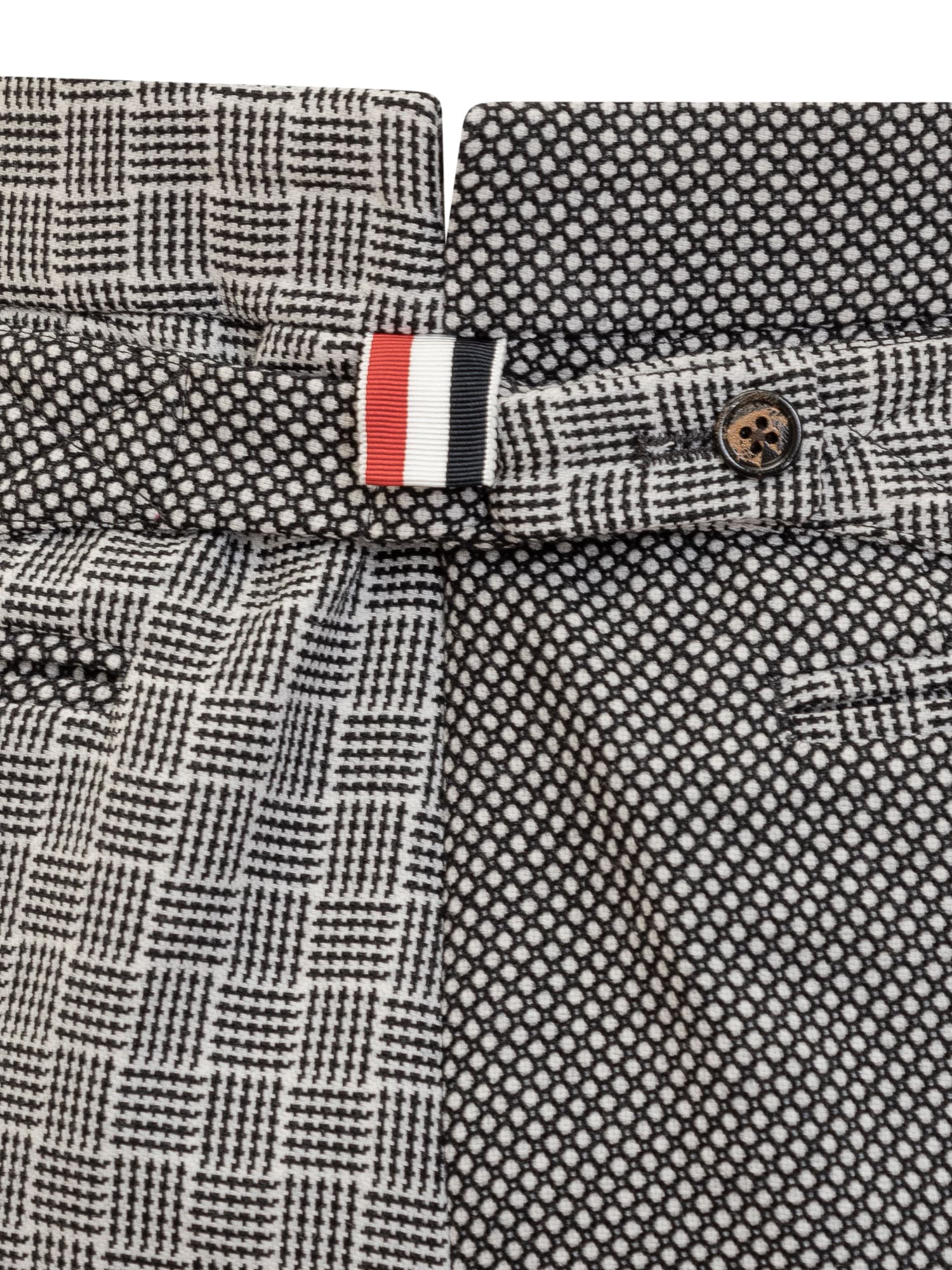 Shop Thom Browne Classic Check Trousers In White/black