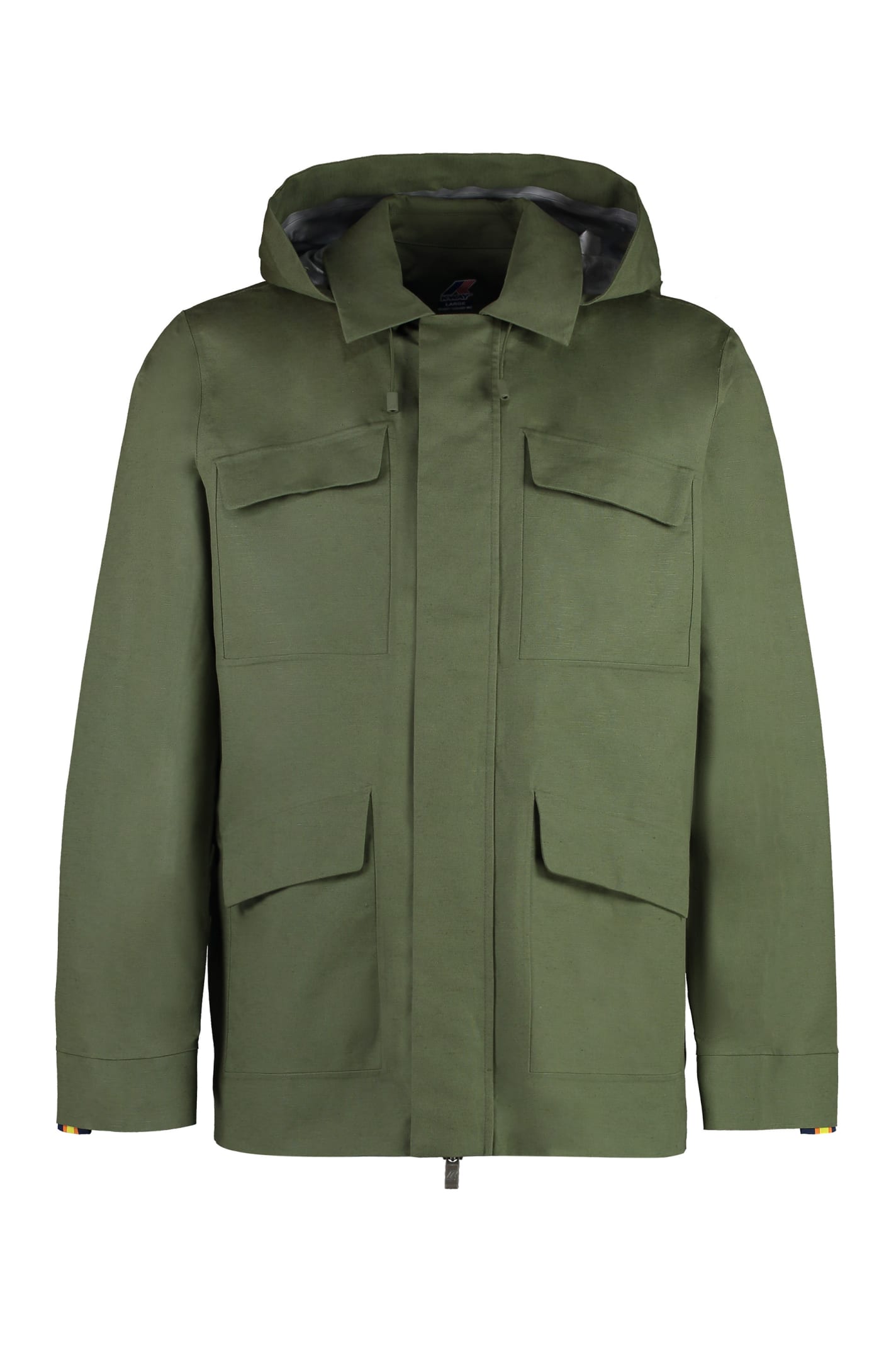 Shop K-way Erhal Hoodie Full Zip Jacket In Green