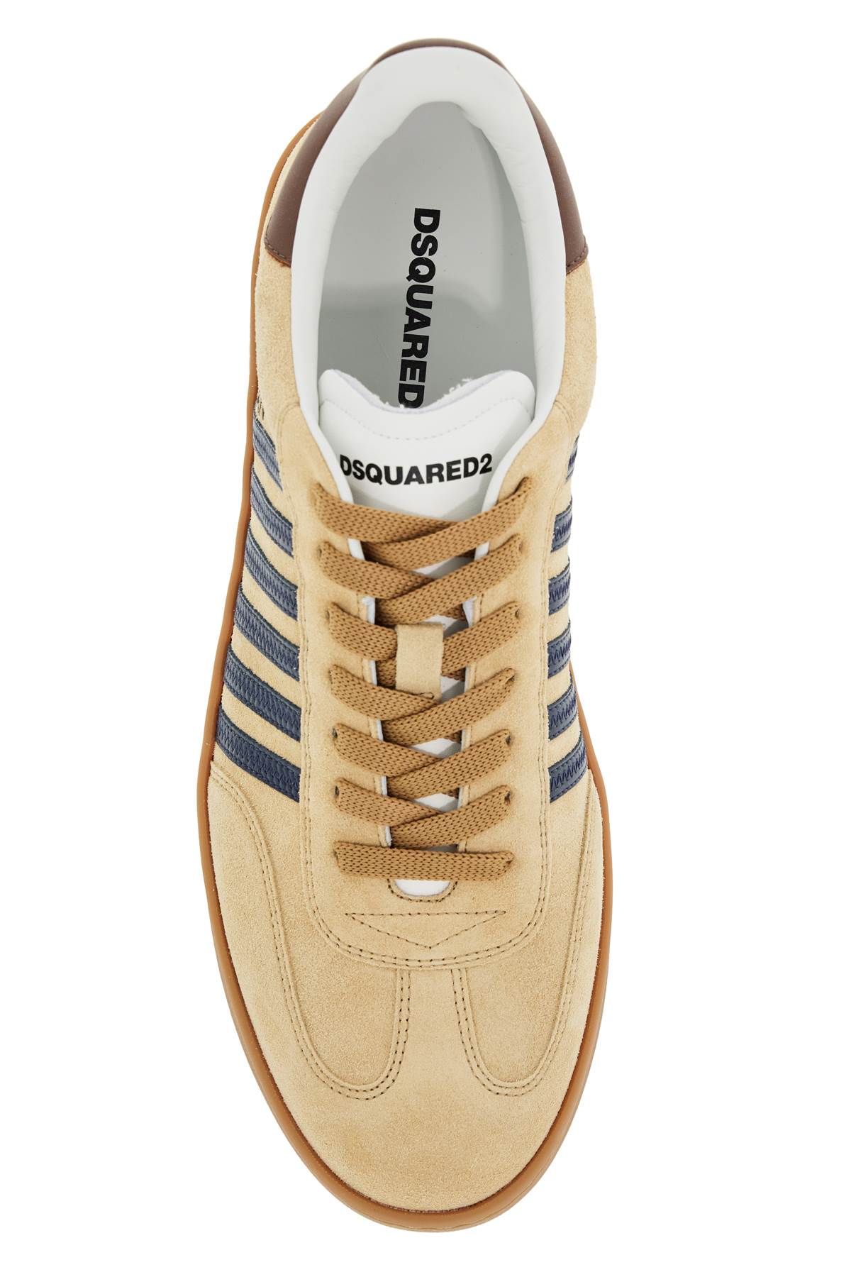 Shop Dsquared2 Boxer Sneakers In Beige+blu+marrone (beige)