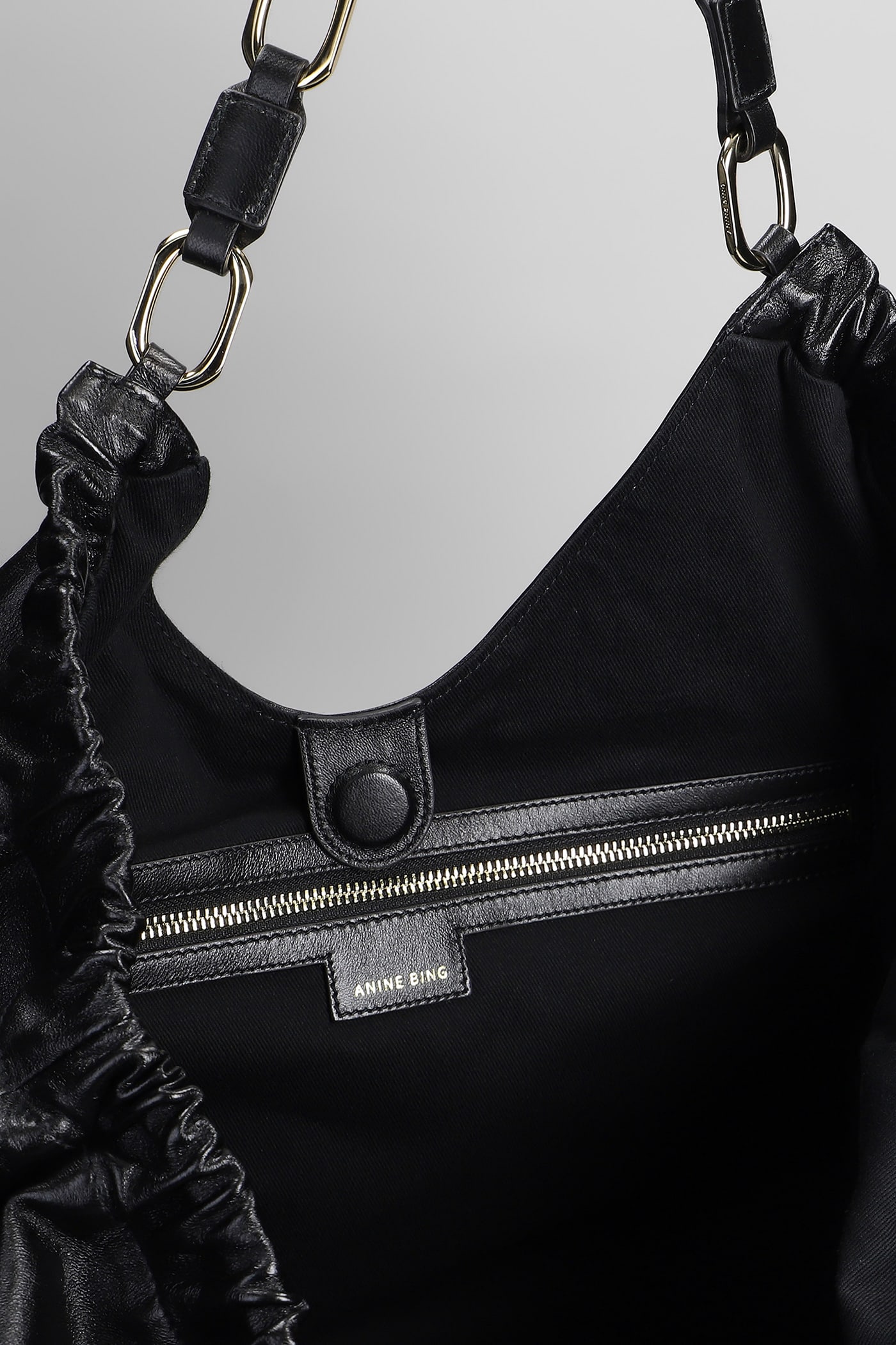 Shop Anine Bing Kate Tote In Black Leather