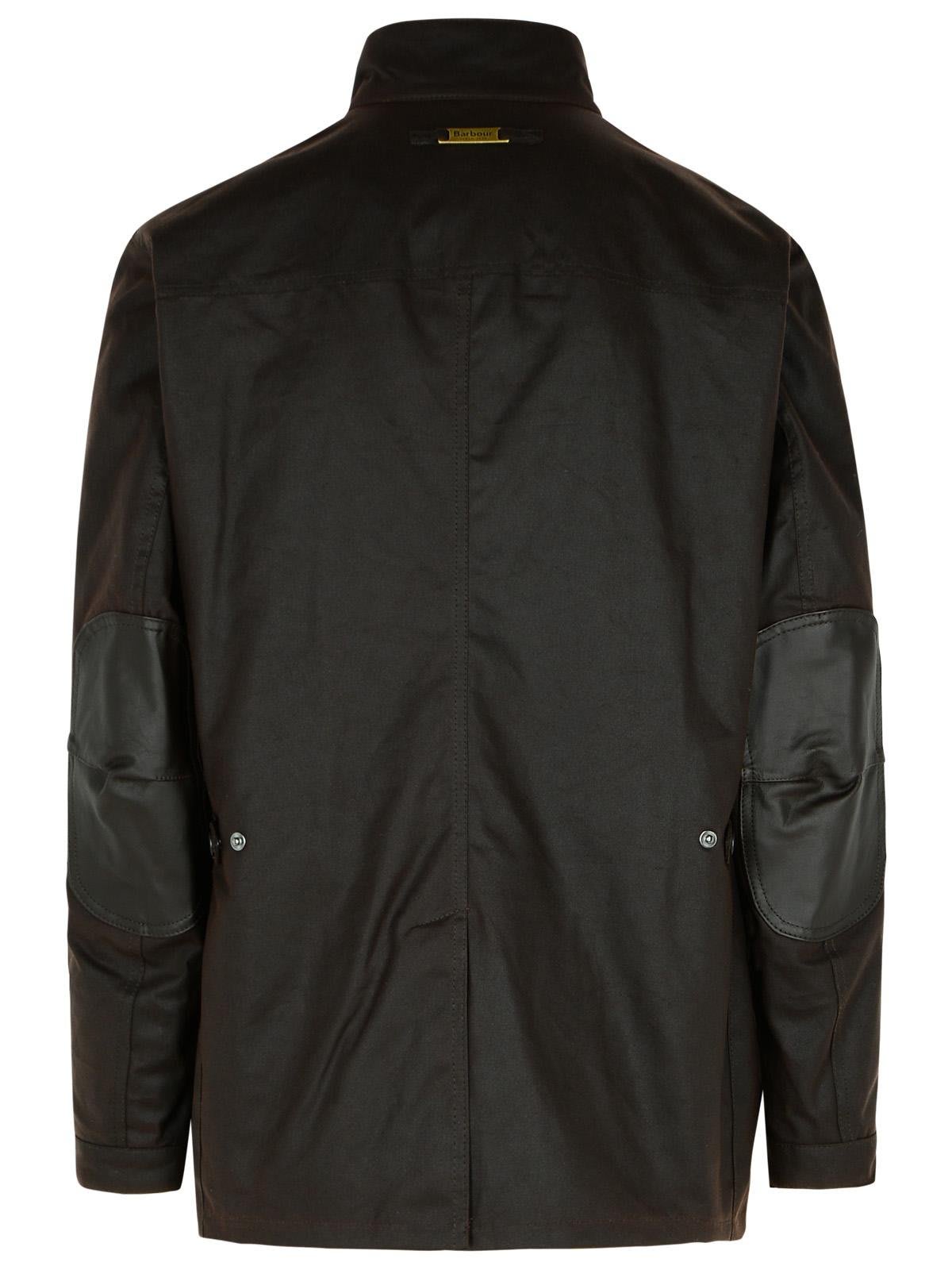 Shop Barbour High-neck Button-up Jacket In Marrone