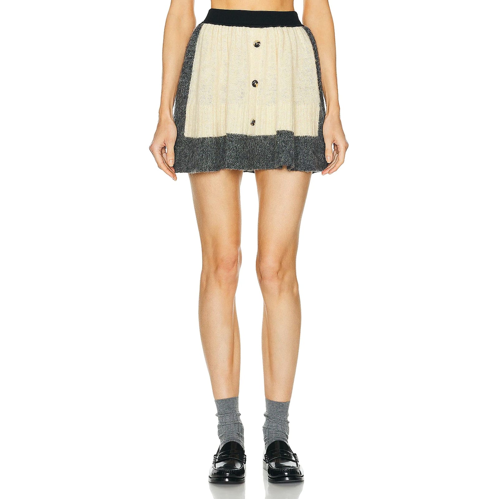 Shop Loewe Wool Mini Skirt In White