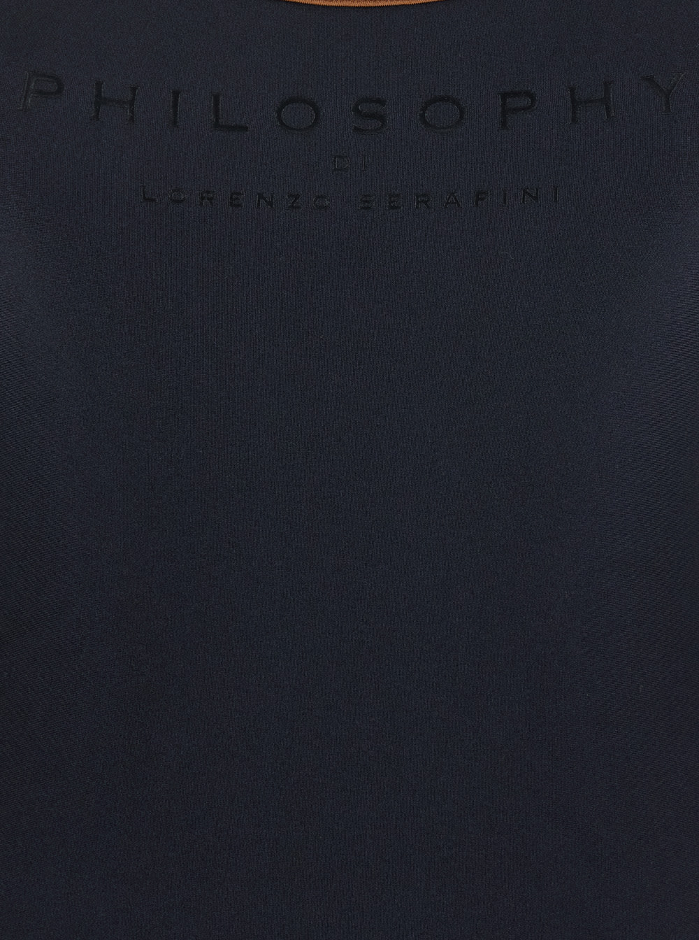 Philosophy Di Lorenzo Serafini Black Costume With Crossed Straps And Lettering Logo In Tech Fabric Woman In Black
