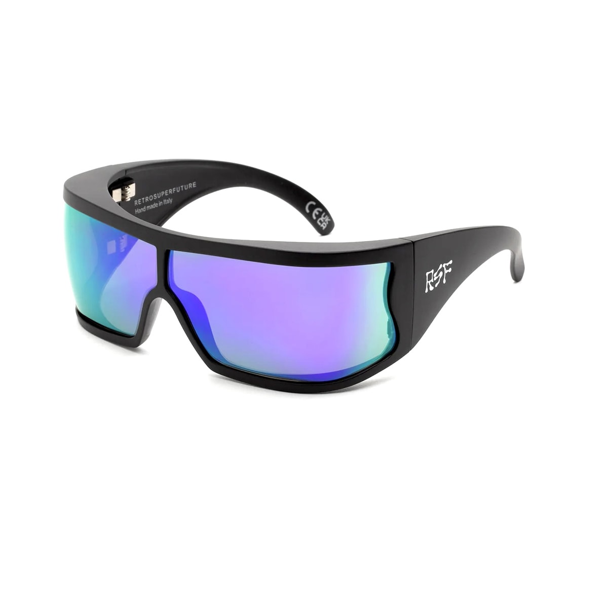 Retrosuperfuture Bones Obsidian Black Sunglasses In Black