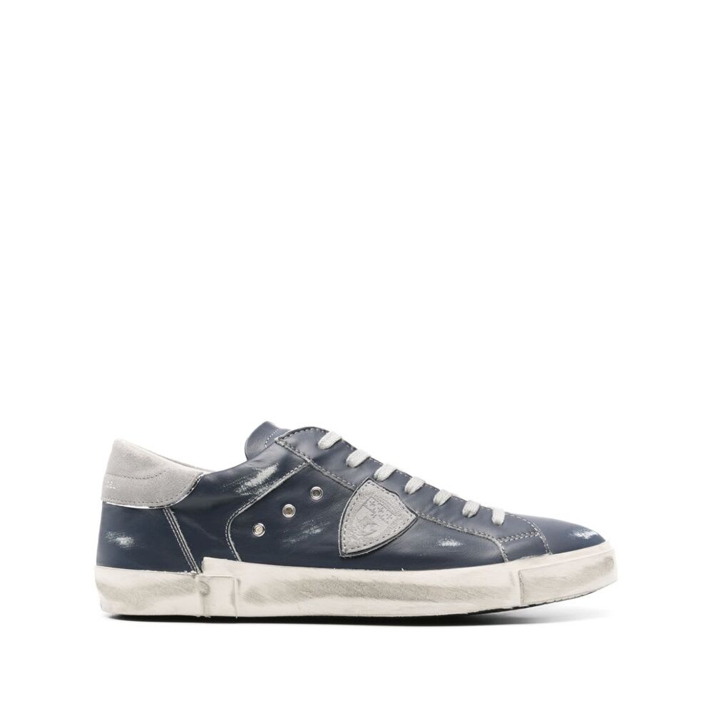 Shop Philippe Model Sneaker In Blue/silver