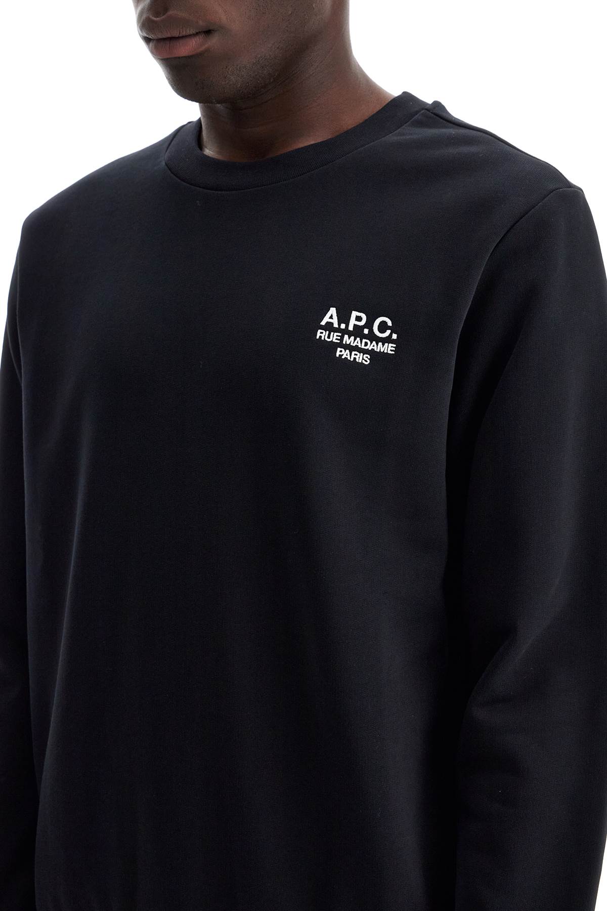 Shop Apc Rue Madame Crewneck Sweat In Noir/blanc (black)