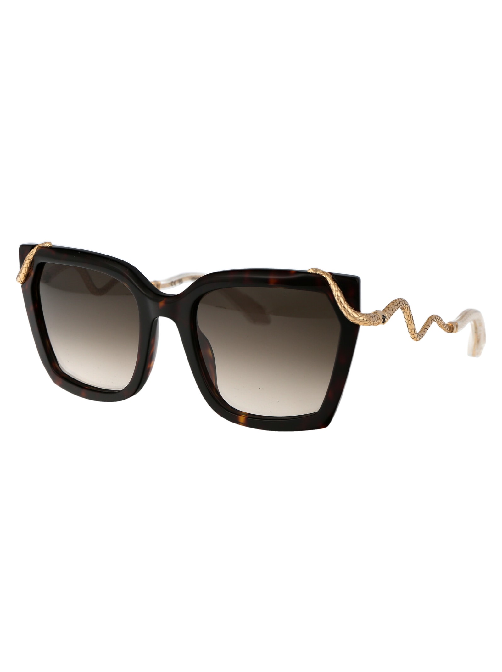 Shop Roberto Cavalli Src034m Sunglasses In 0743 Brown