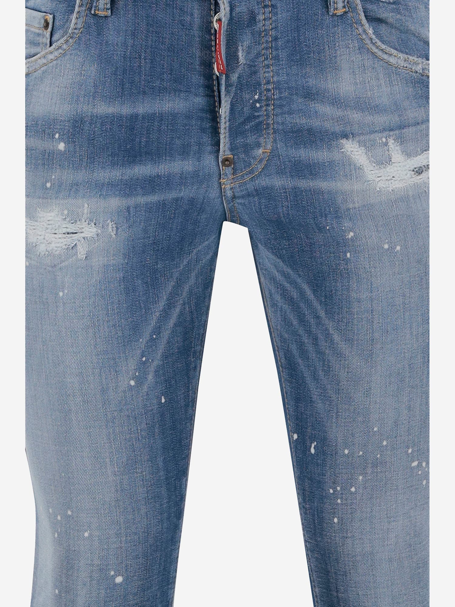 Dsquared2 Dsquared Men Slim Jeans With A Lived-in Effect In Blue