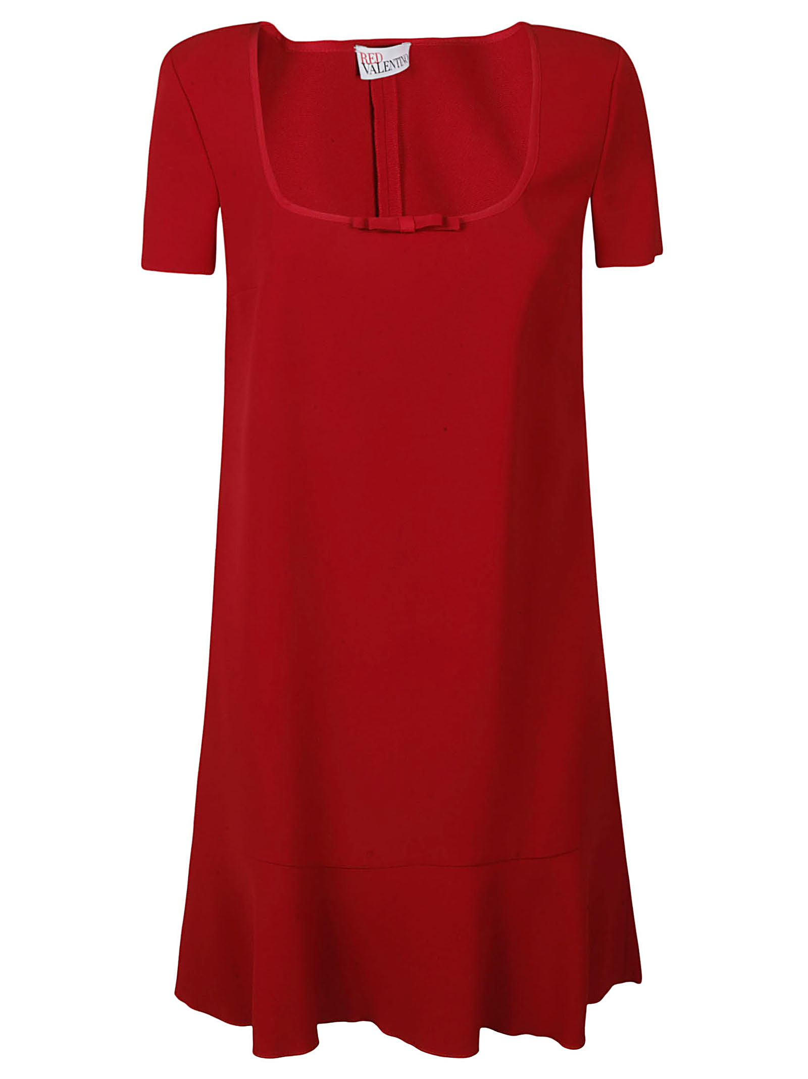 RED Valentino Square Neck Plain Short Dress
