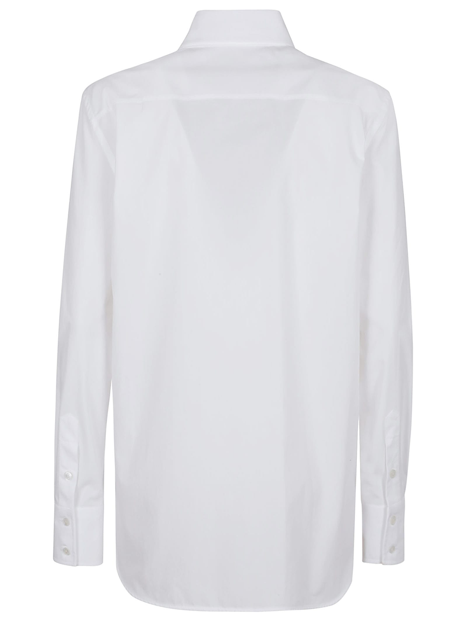 Valentino Tailored White Cotton Shirt With Decorative Buttons In White