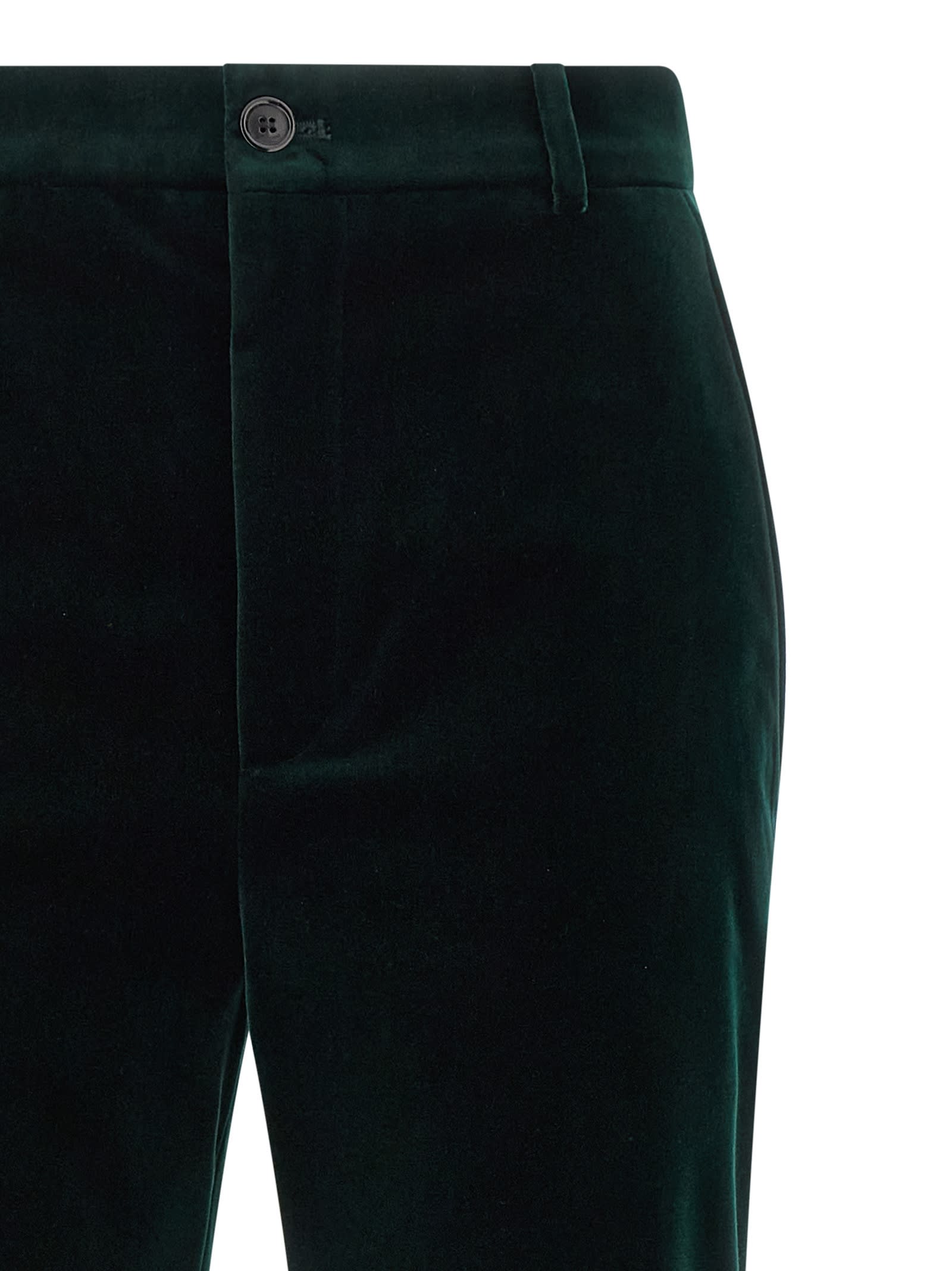 Saint Laurent Velvet Pants In Black