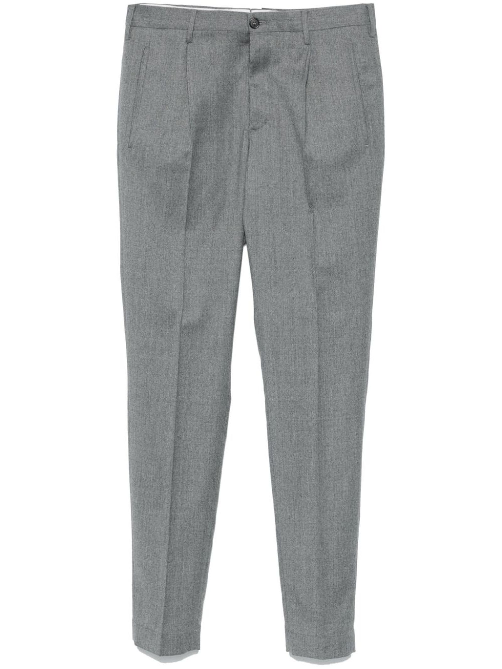 Shop Incotex Grey Virgin Wool Trousers