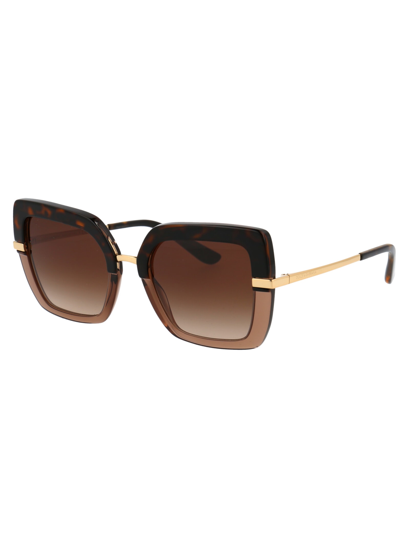 Shop Dolce &amp; Gabbana Eyewear 0dg4373 Sunglasses In 325613 Havana On Transparent Brown