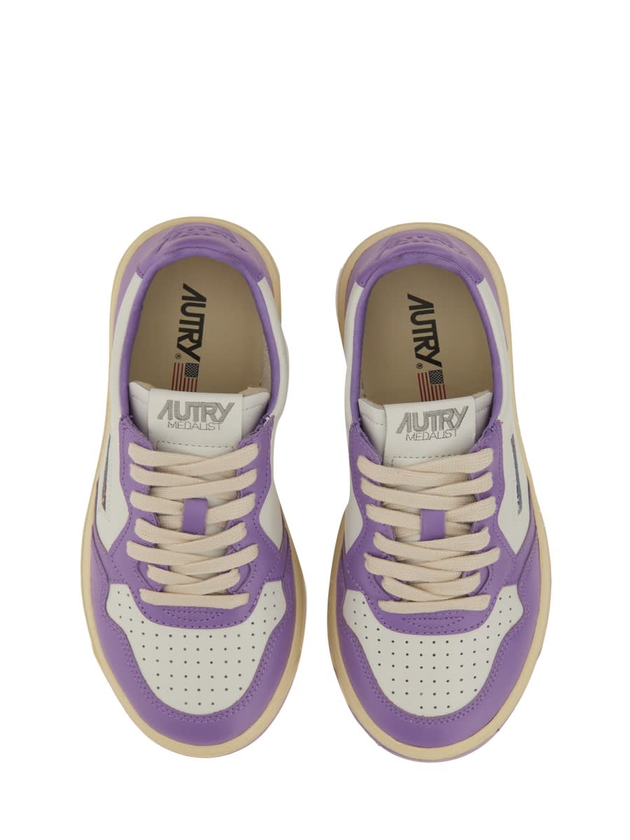 Shop Autry Medalist Low Sneaker In Purple