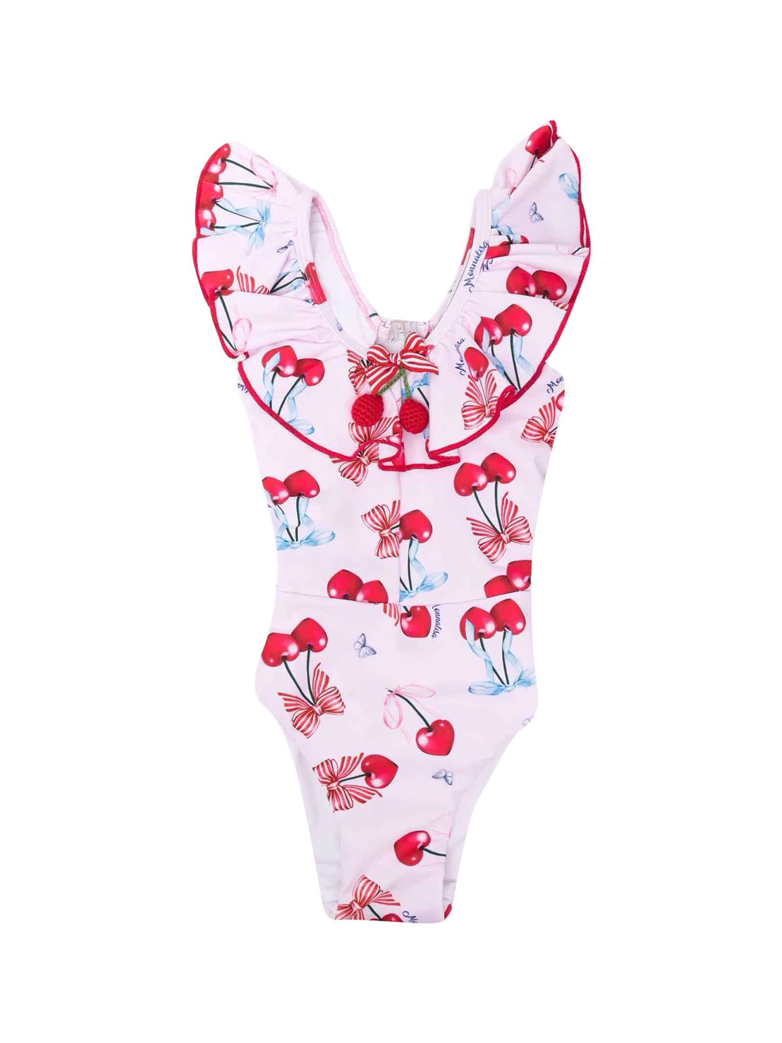 Monnalisa Pink One-piece Swimsuit Baby Girl