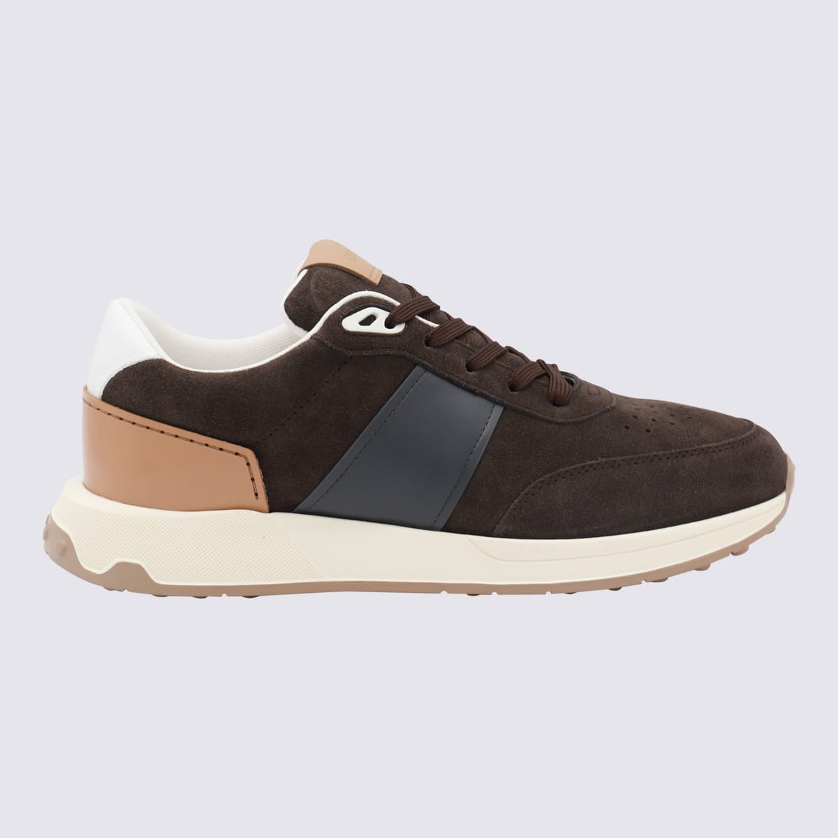 Shop Tod's Brown Leather Sneakers