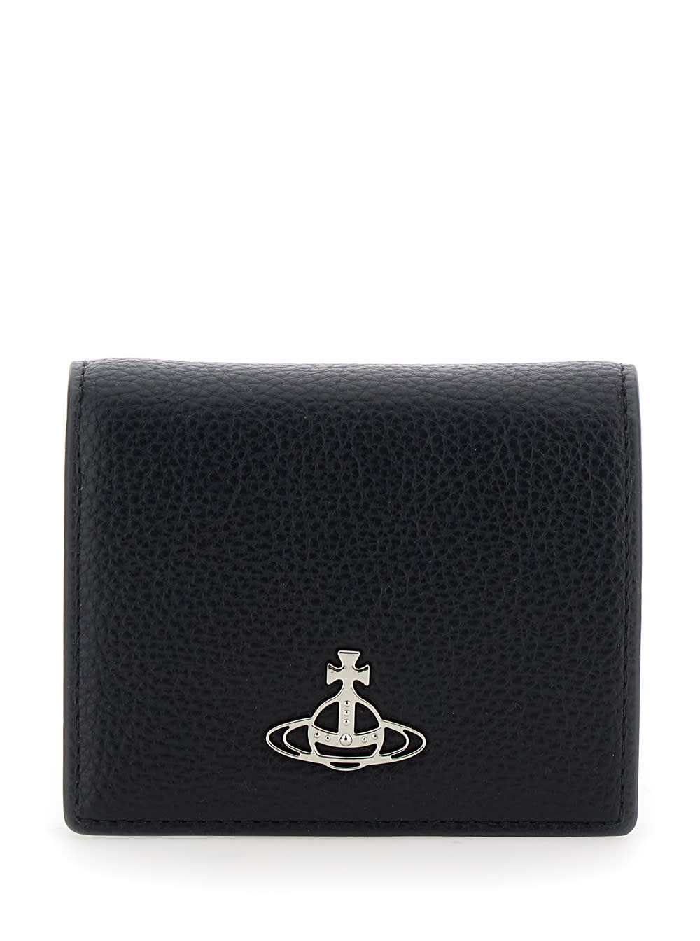 Black Bi-fold Wallet With Logo Orb Black In Faux Leather Woman
