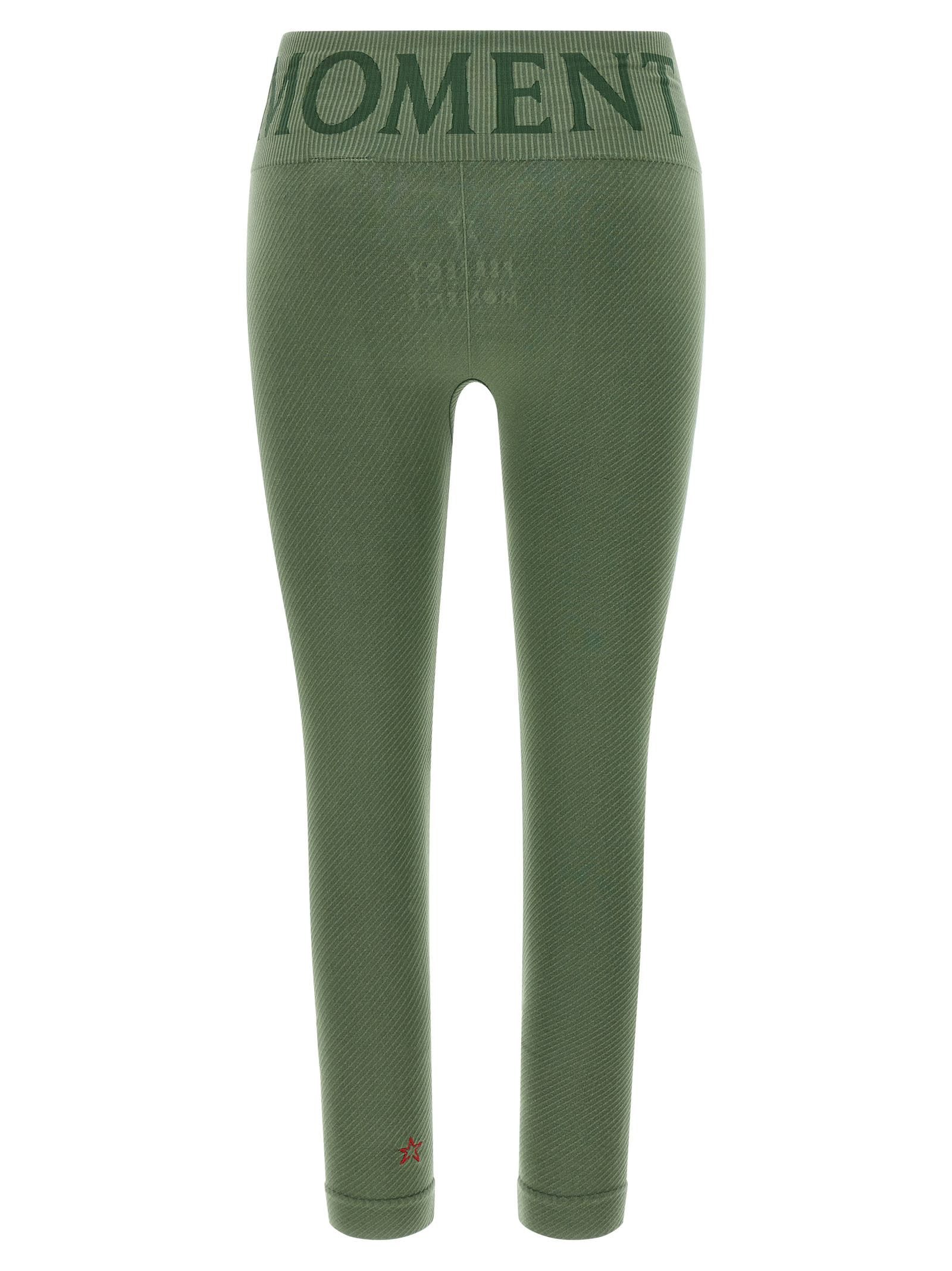 Perfect Moment Thermal Comfort Leggings Ribbed Design In Green