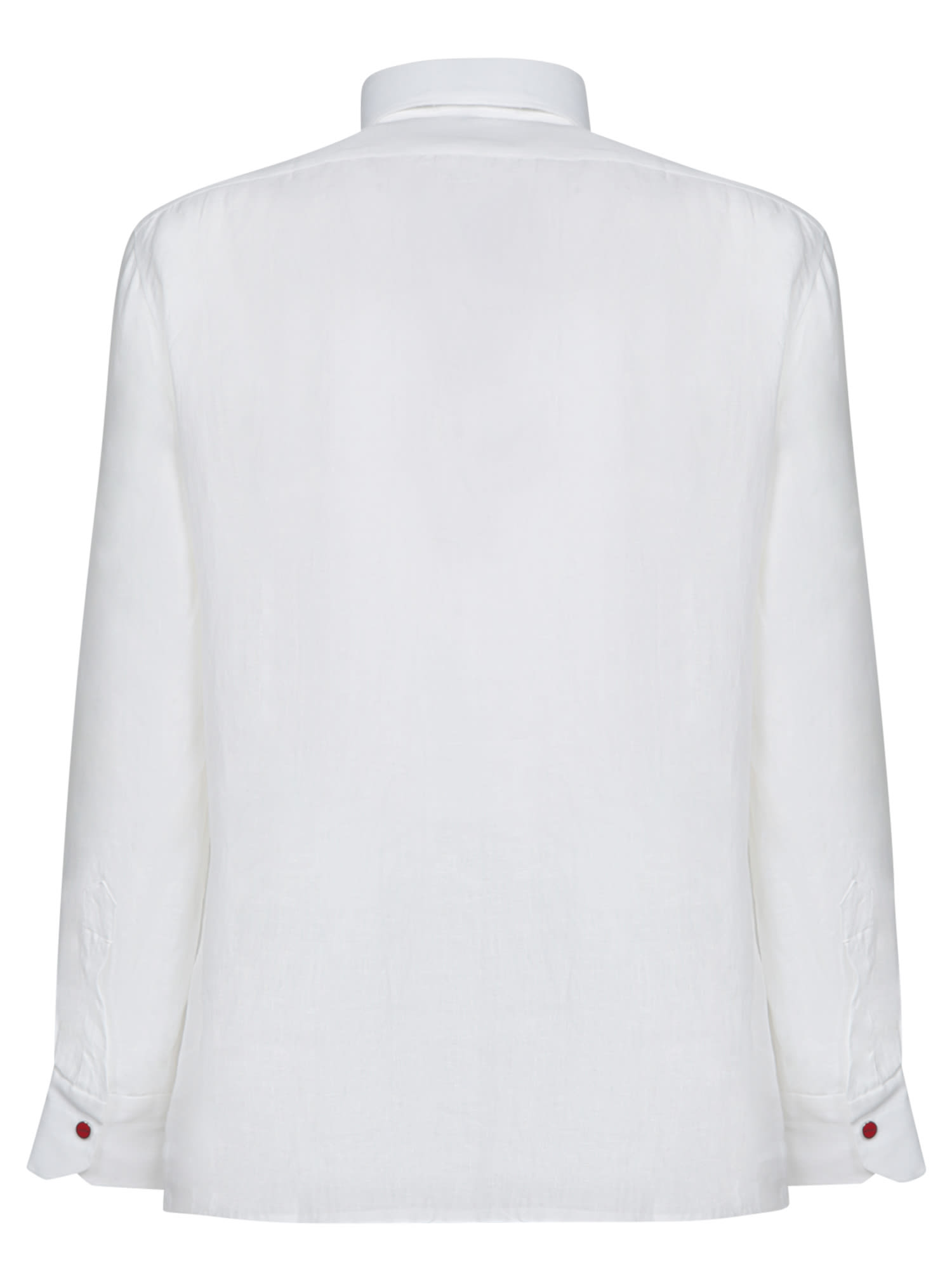 Shop Kiton White Linen Shirt
