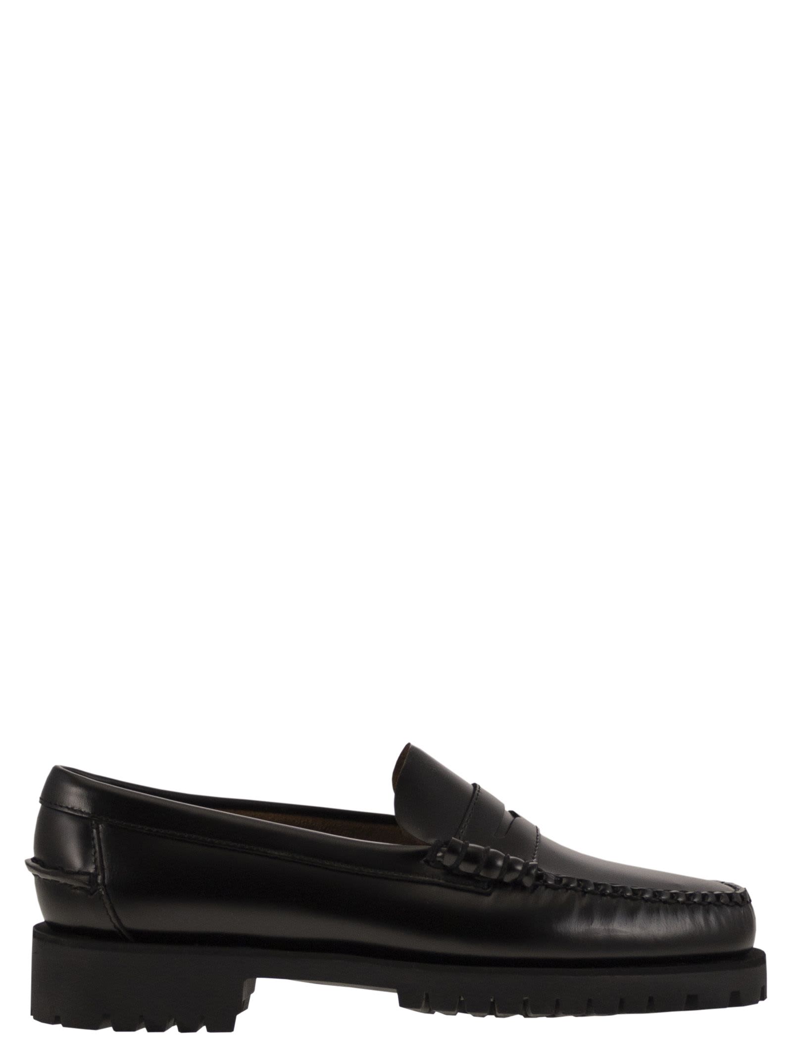 Shop Sebago Dan - Leather Moccasin In Black