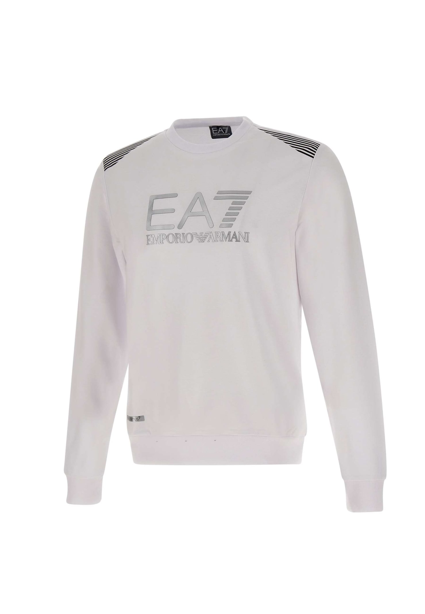 Shop Ea7 Cotton Sweatshirt In White