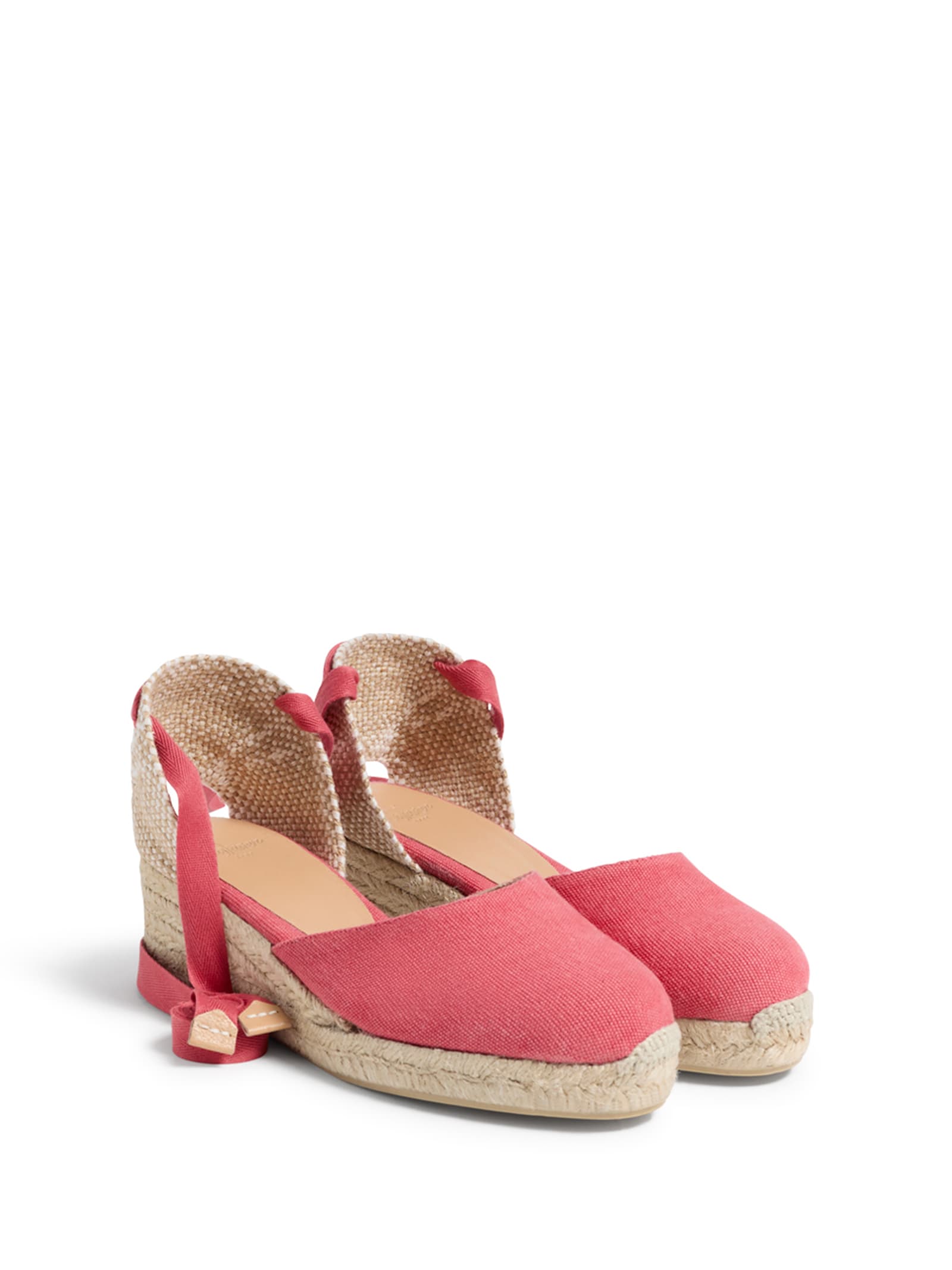 Shop Castaã±er Espadrilles Carina Fuxia With Laces At The Ankle In Radiant