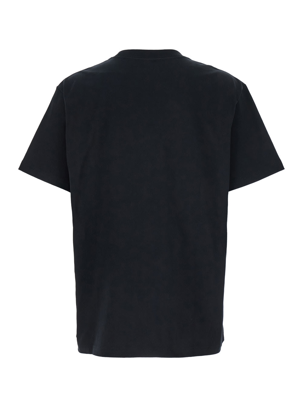 Purple Brand Black Crewneck T-shirt With Logo Print On The Front In Cotton Man