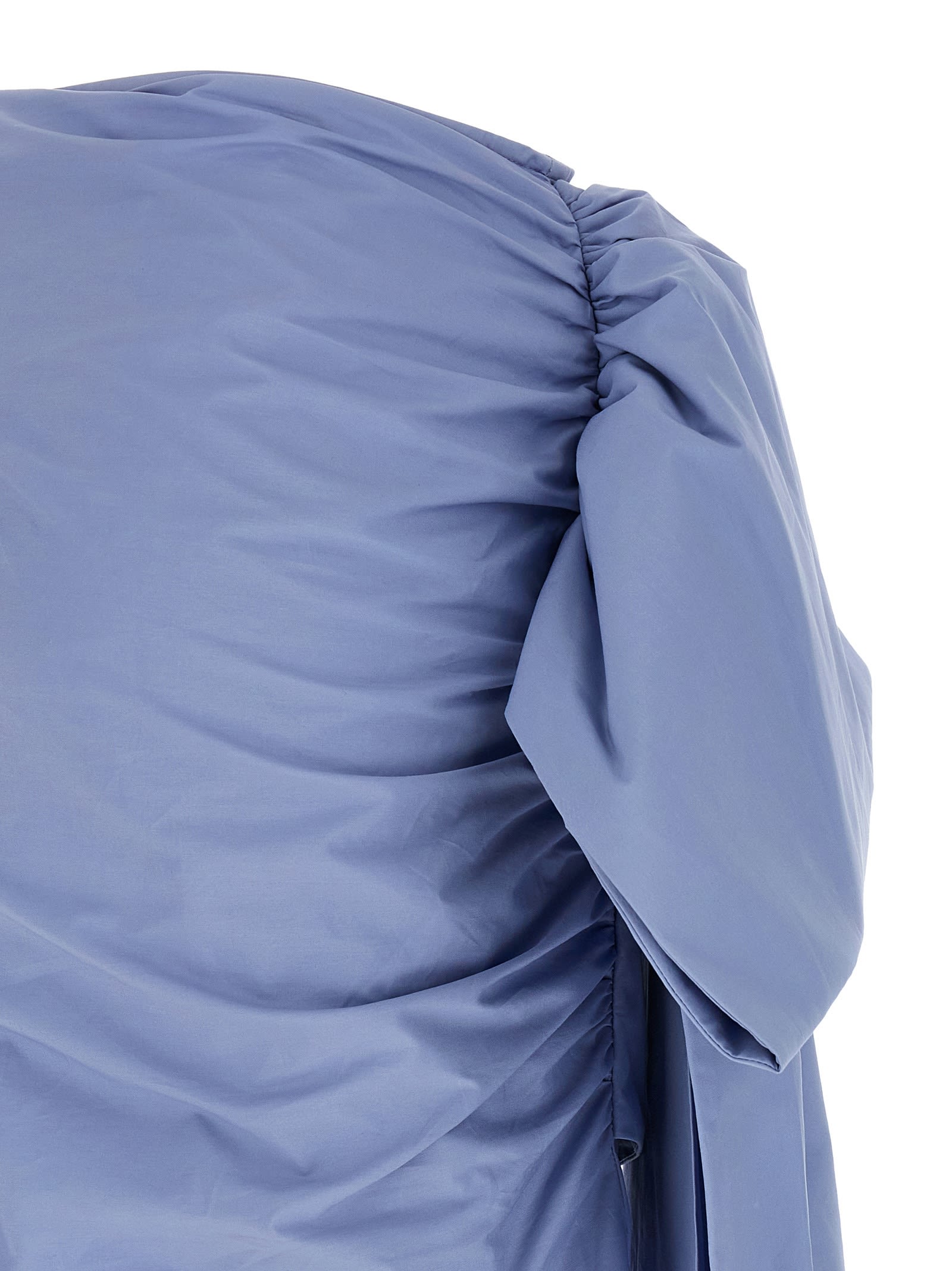 Self-portrait Blue Cotton Tie Side Mini Skirts Light Blue In Blue