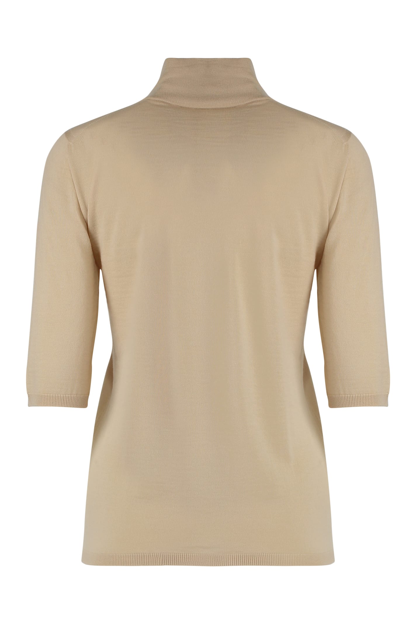 Max Mara Cecina Virgin Wool Turtleneck Sweater In Beige