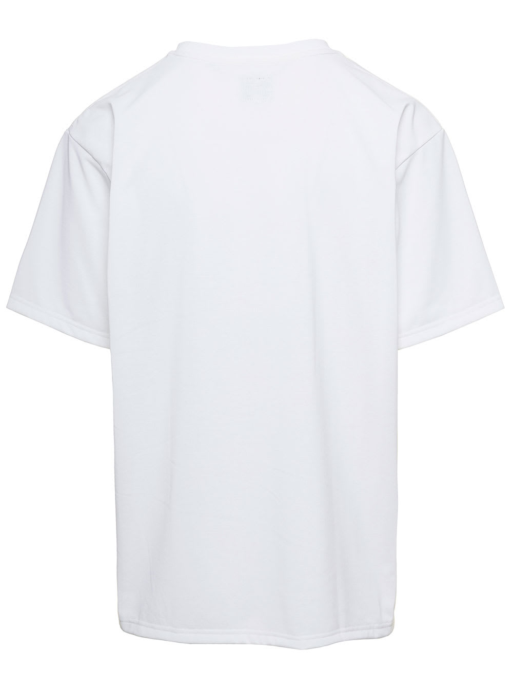Shop Needles Crewneck T-shirt With Front Pocket And Embroidered Logo In White Technical Fabric Man