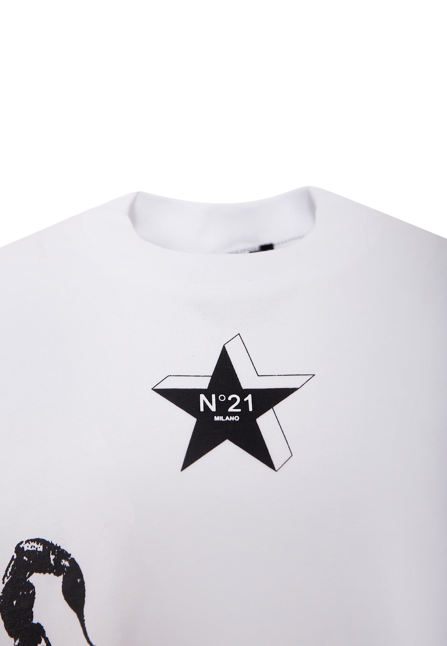 N°21 Logo-print Cotton T-shirt In White