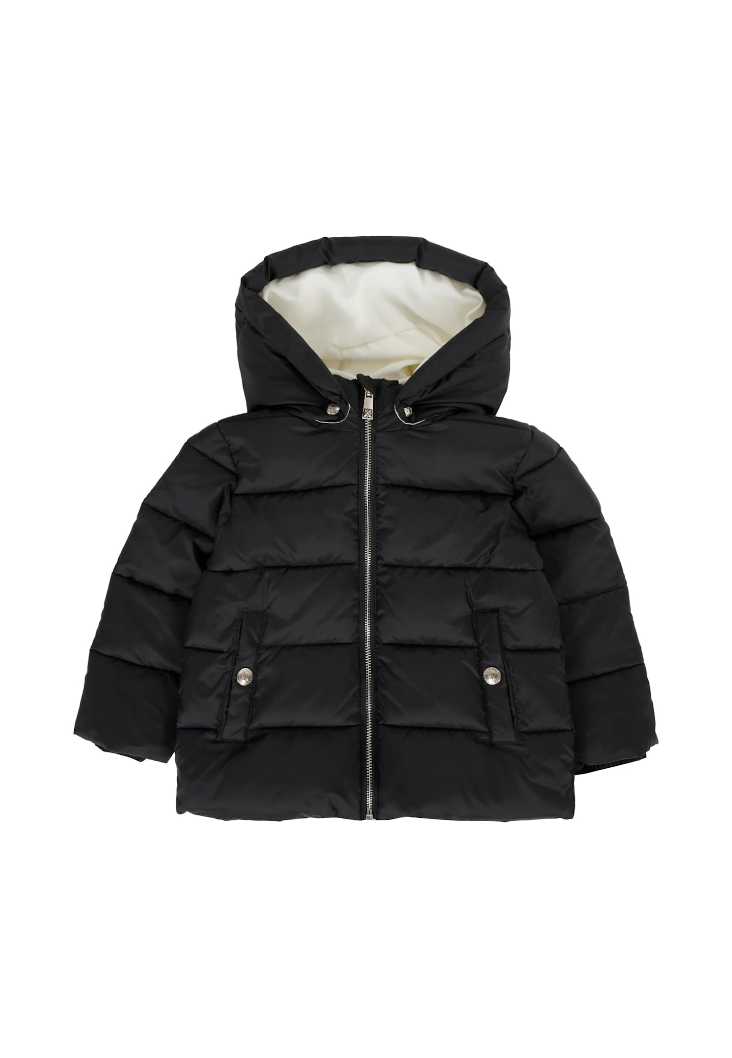 Richmond Black Down Jacket For Babykids With Logo