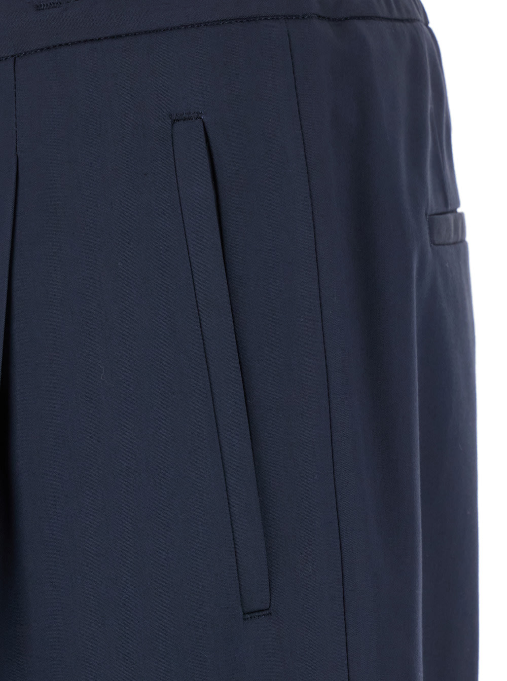 Lardini Blue Pants With Elastic Waist And Drawstring In Virgin Wool Man In Blu