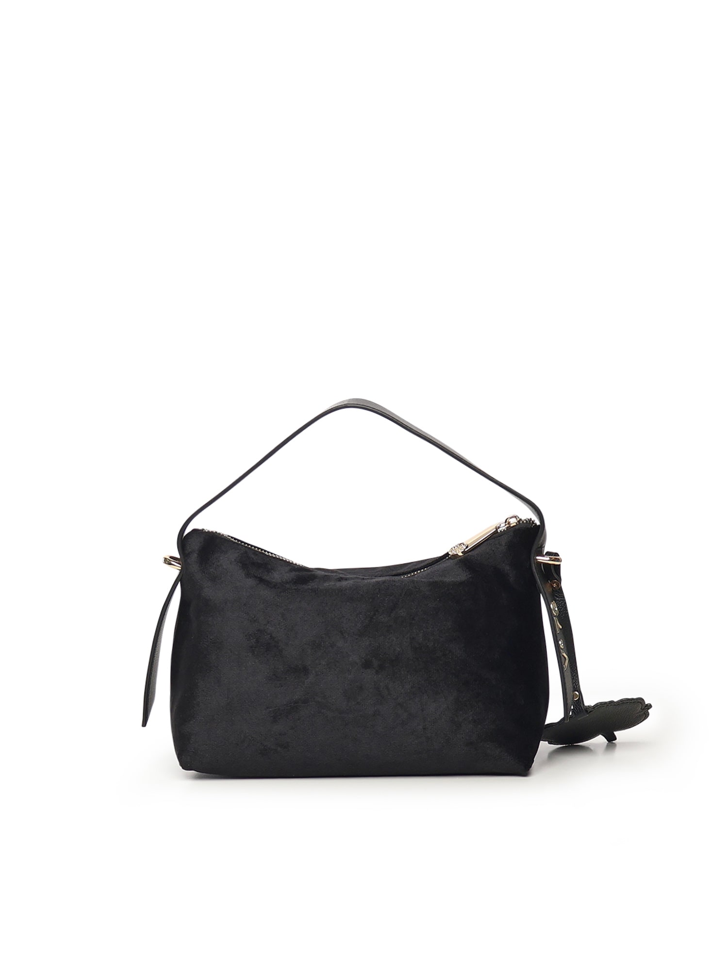 V73 Isabella Flower-detail Shoulder Bag In Black