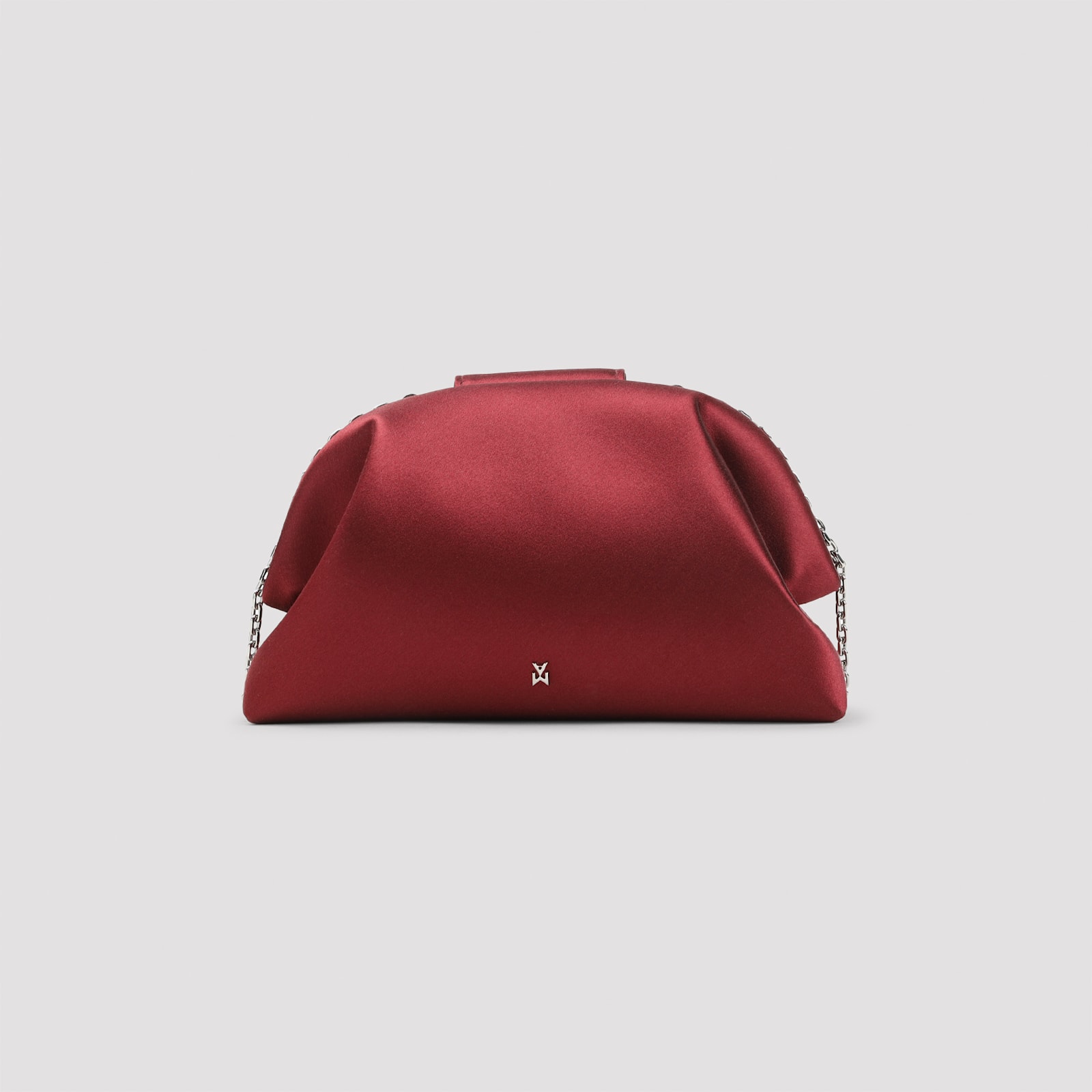 Amina Muaddi Camelia Crystal-buckle Clutch Bag In Red