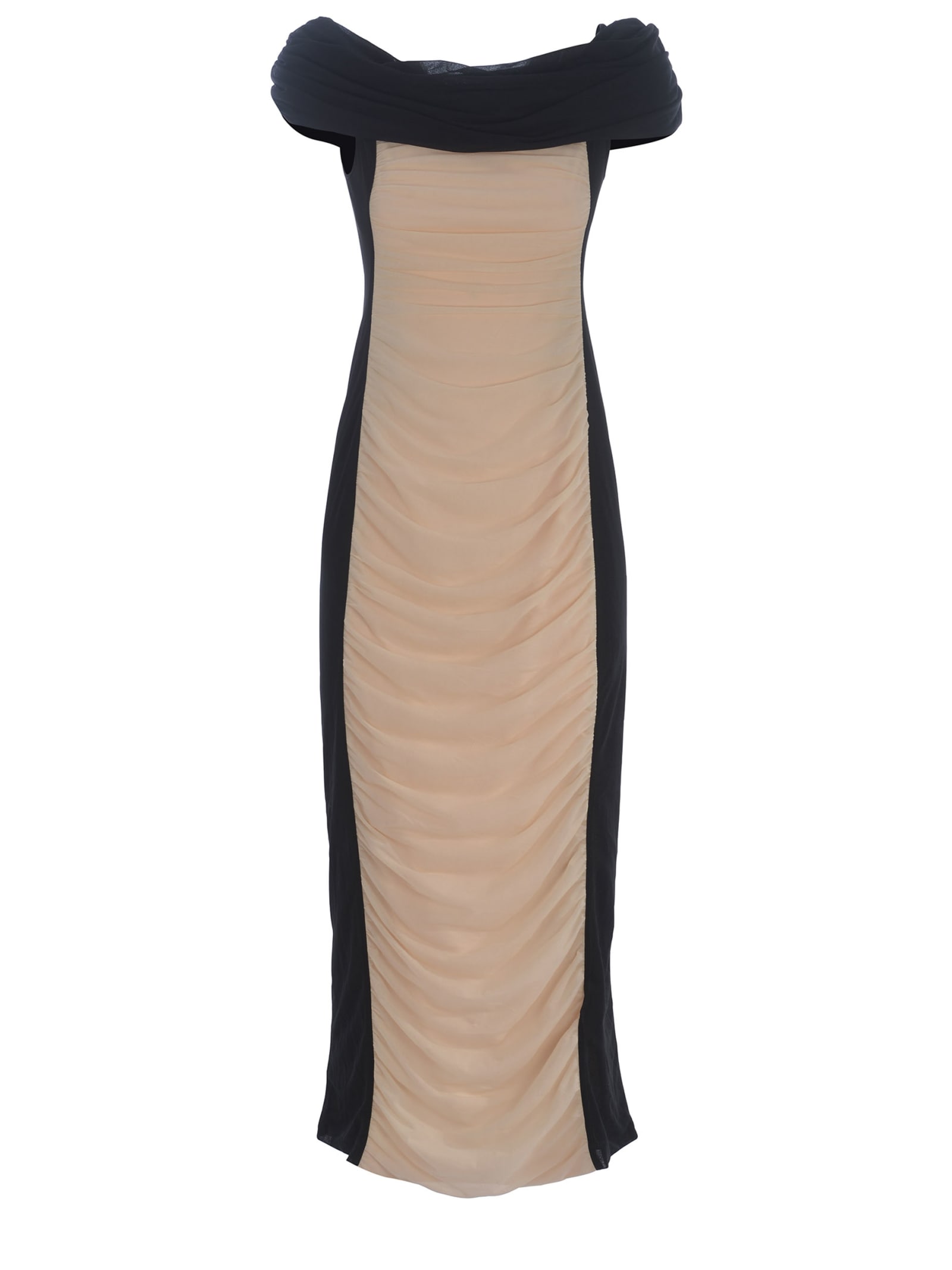 Shop Rotate Birger Christensen Dress Rotate Made Of Two-tone In Beige