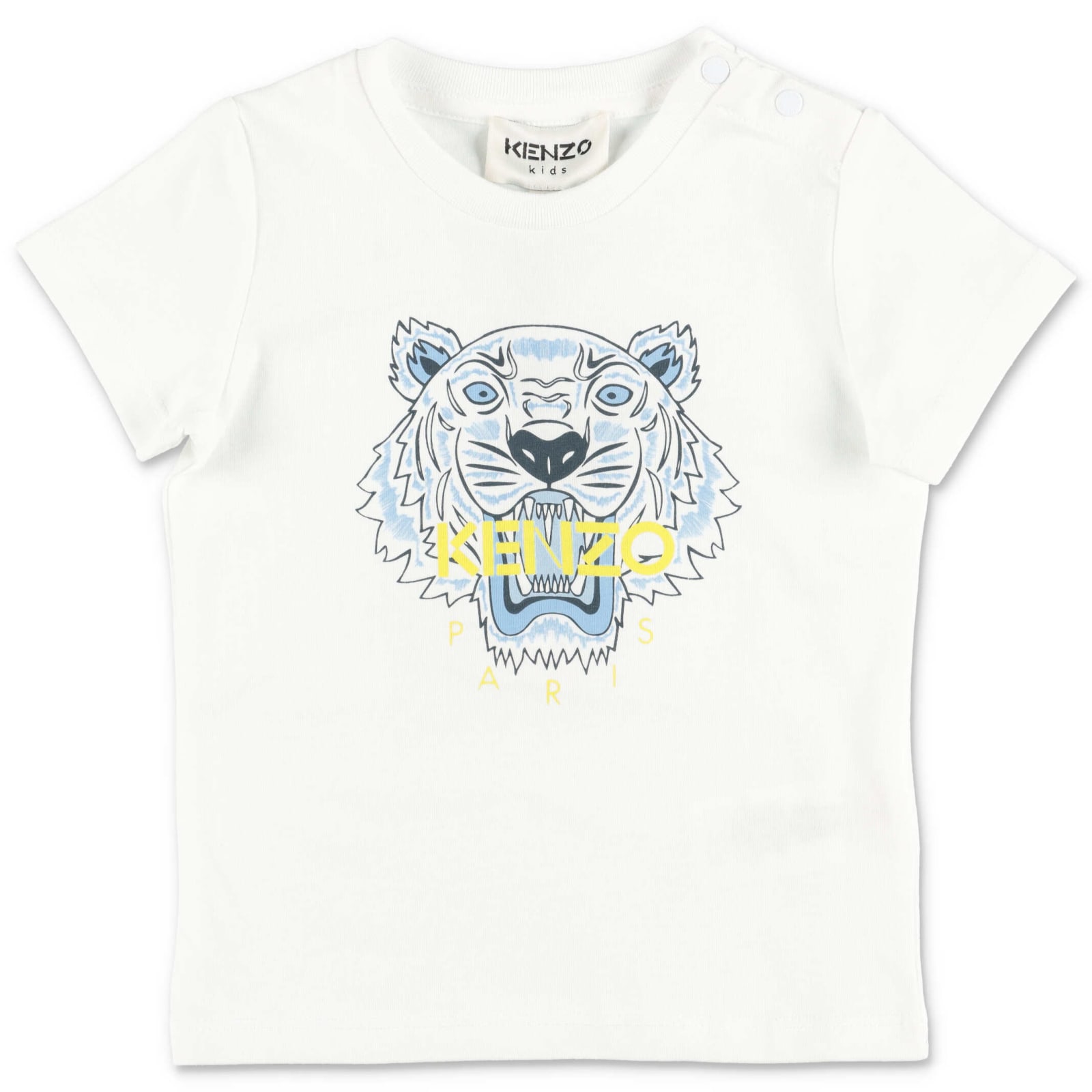 Kenzo Kids Kenzo T-shirt Bianca Tiger In Jersey Di Cotone