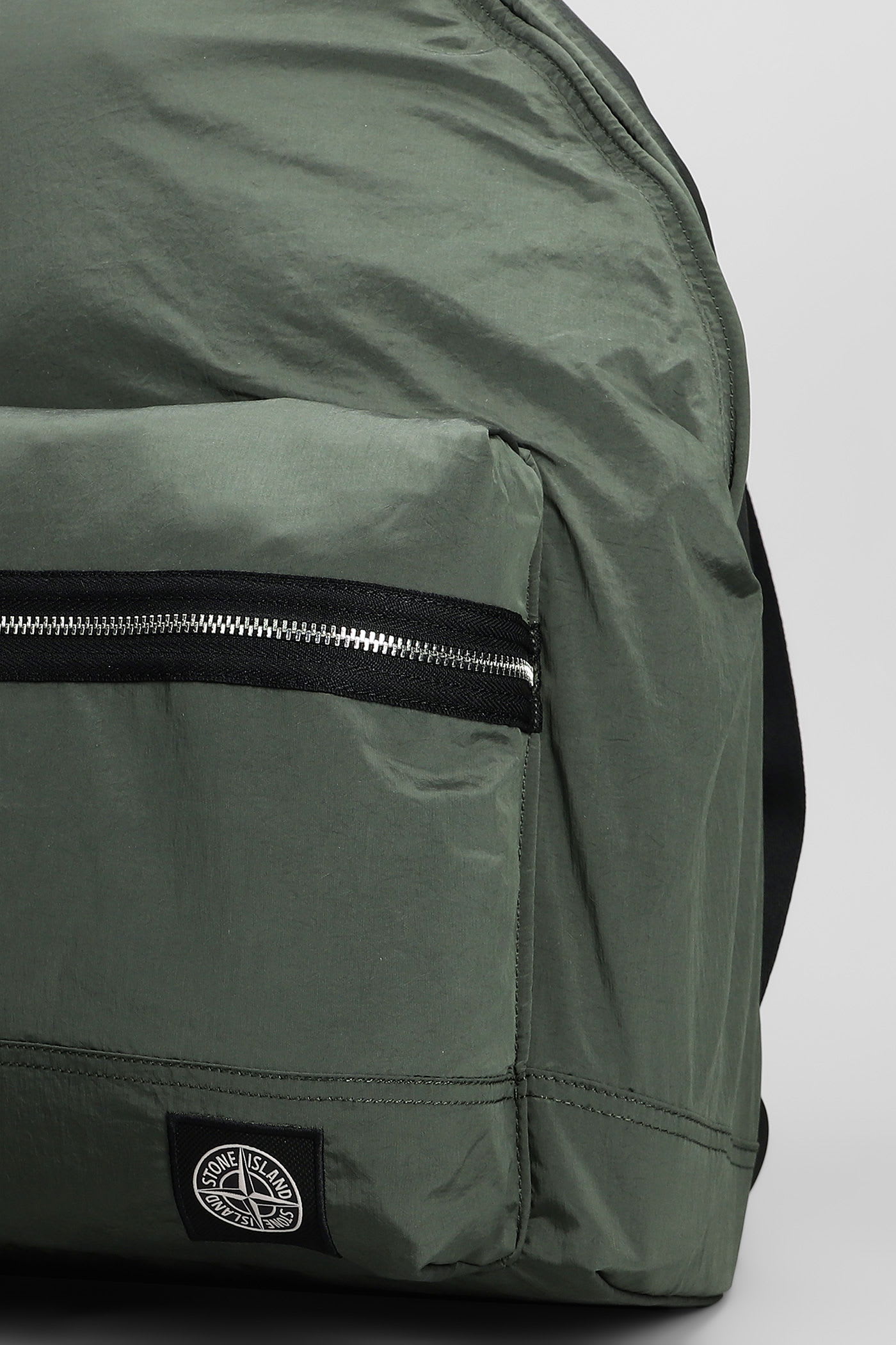Stone Island Backpack With Front Pocket And Ripstop Lining In Green