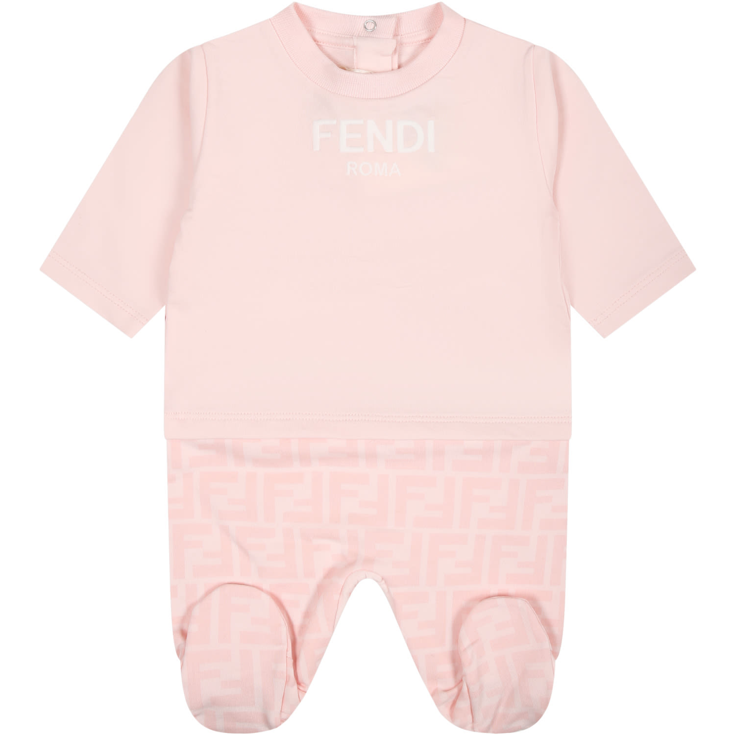 Shop Fendi Pink Set For Baby Girl With Logo