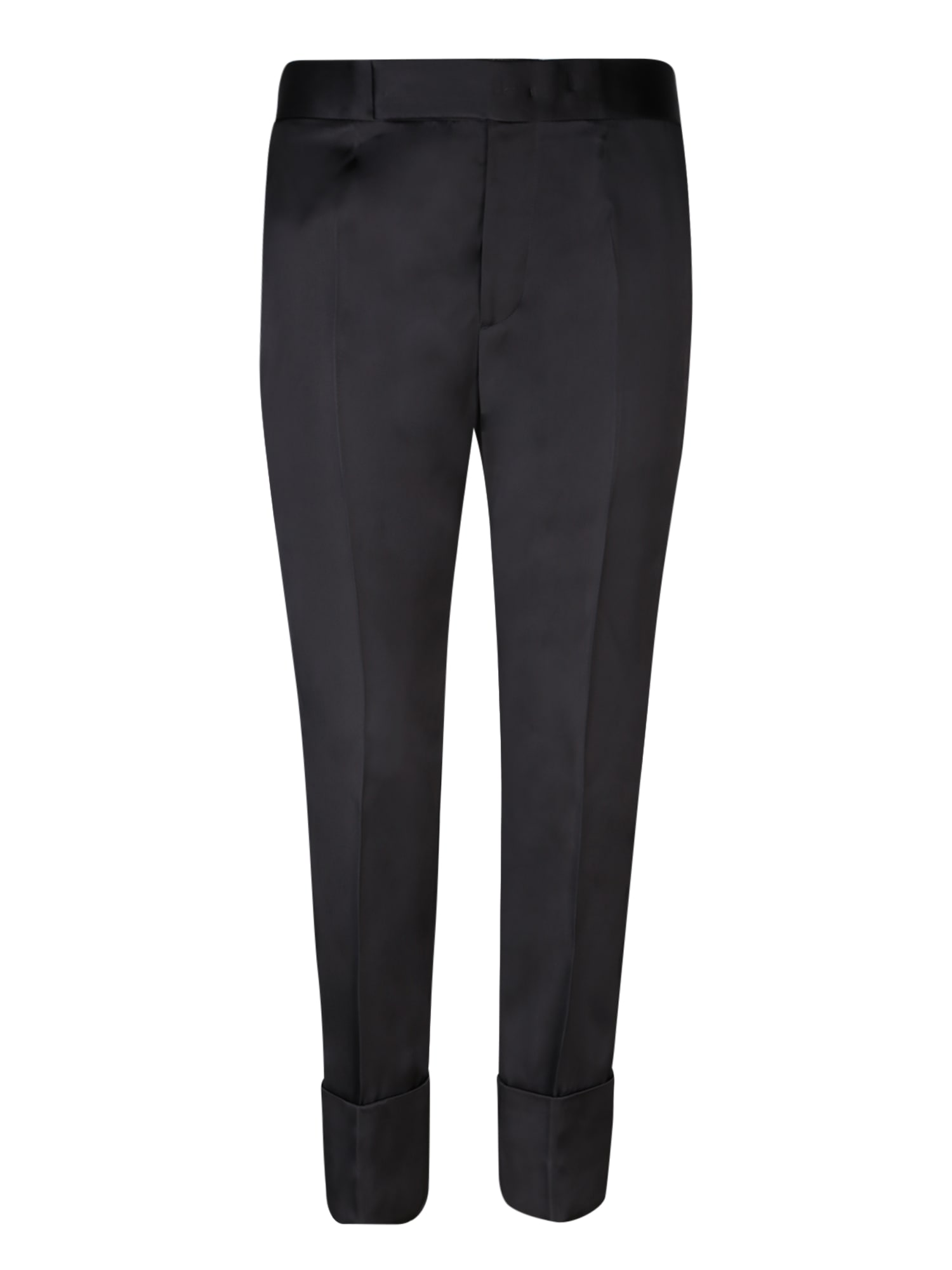 Shop Sapio Double Satin Black Trousers