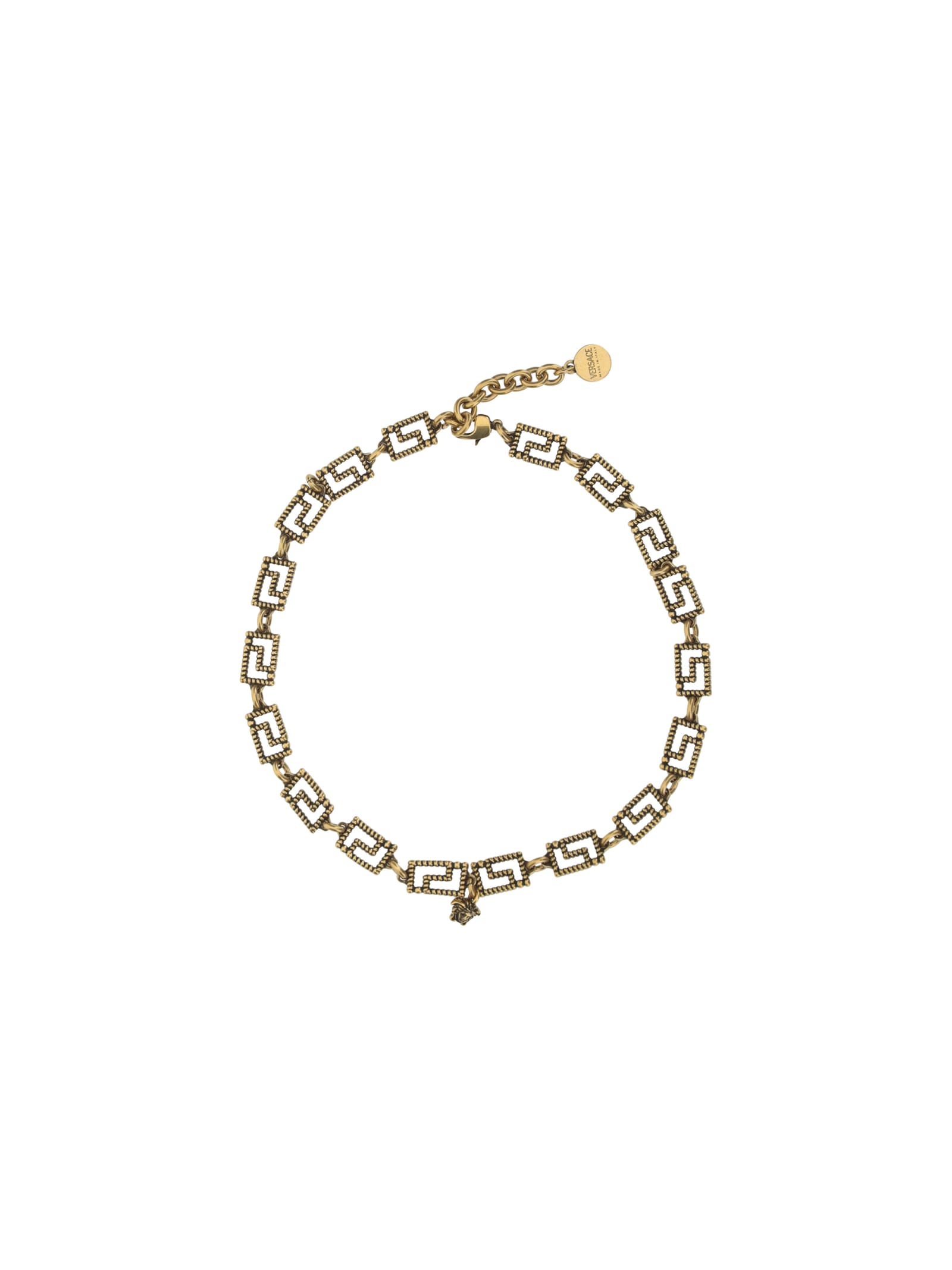 Shop Versace Necklace In Vintage Gold